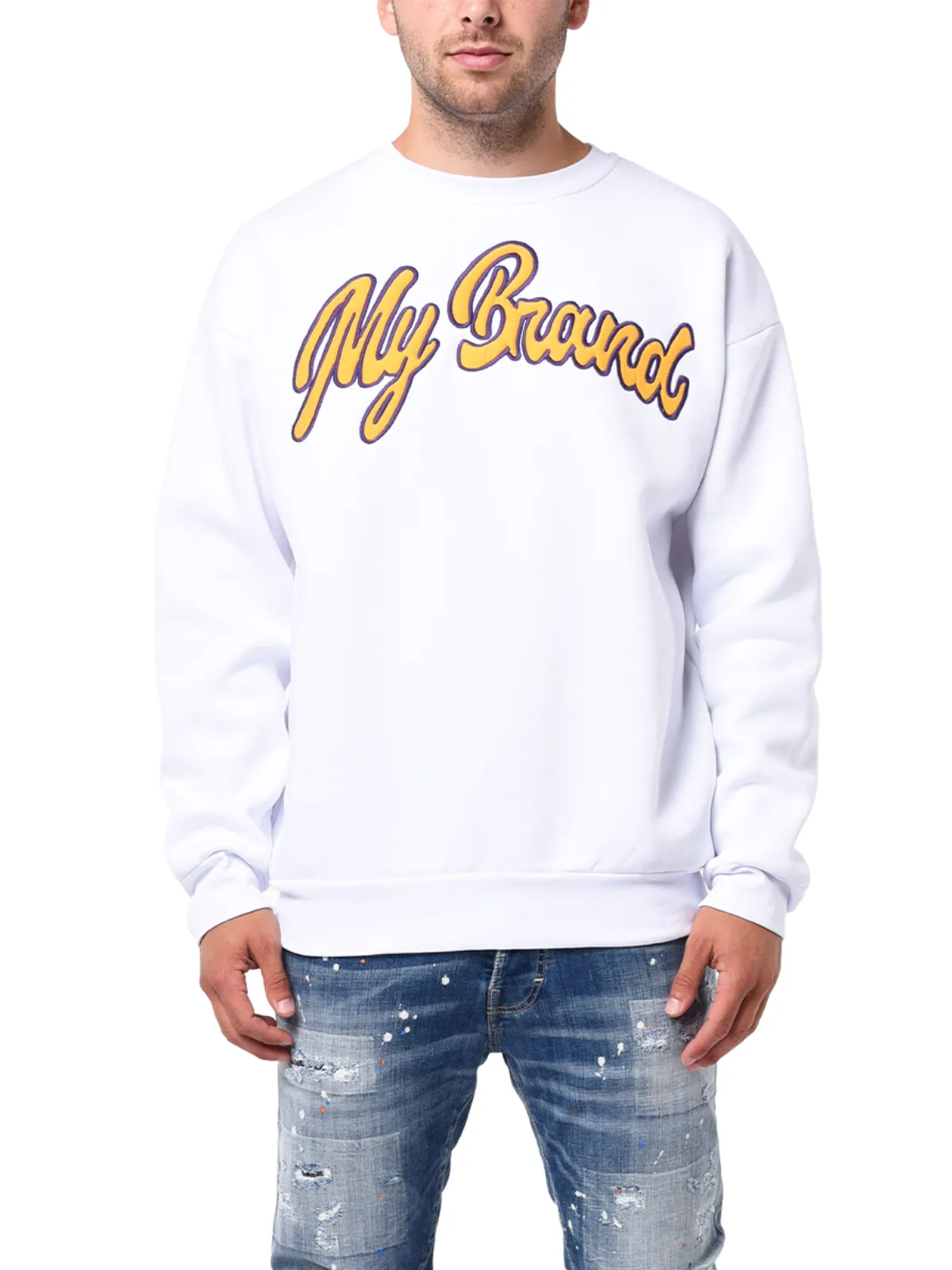 MY BRAND NBA LETTERS SWEATER | WHITE