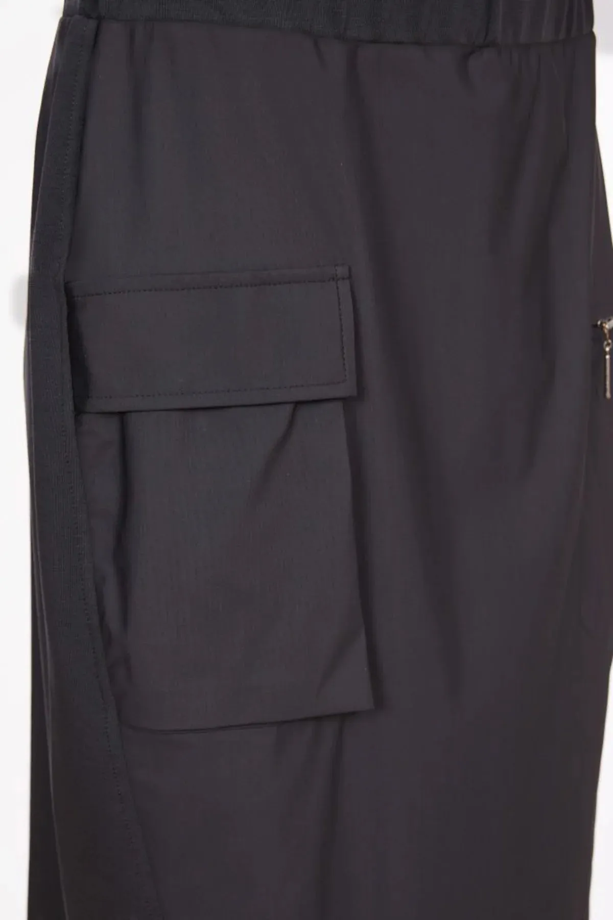 Naya Anthracite Skirt With Contrast Front Panel And Pocket/Zip