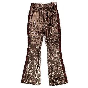 NWT FAITH CONNEXION Copper Sequin Side Logo Flared Track Pants Size S $1259