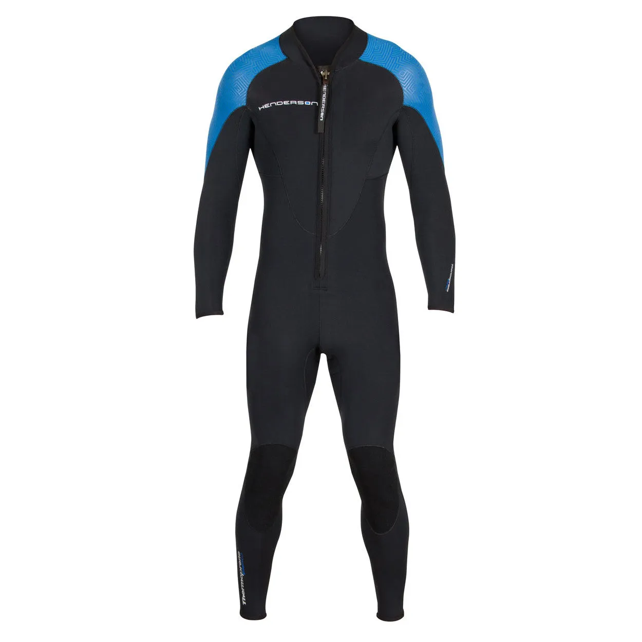 Open Box Henderson 3mm Mens Thermoprene Pro Front Zip Jumpsuit - Black/Blue - Small