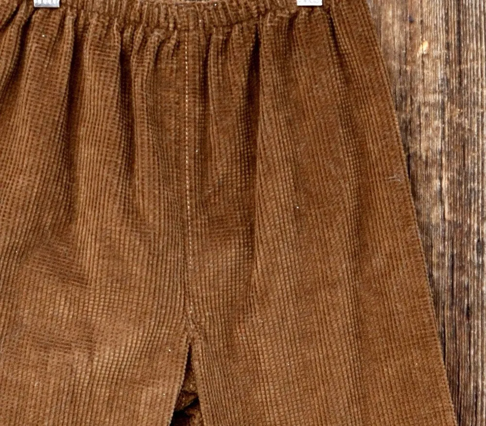 Pant Corduroy Brown with Elastic Waist