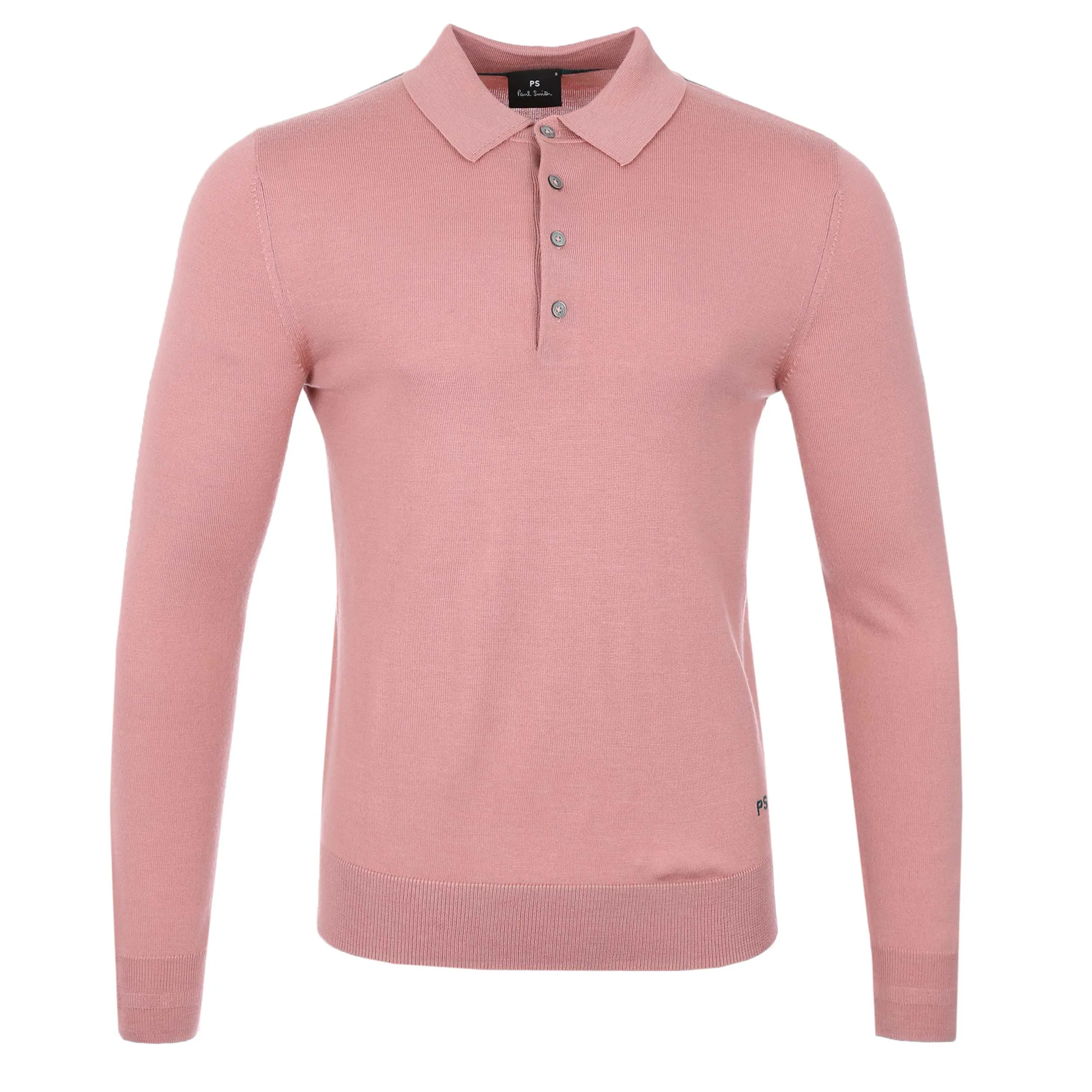 Paul Smith Sweater LS Polo in Powder Pink