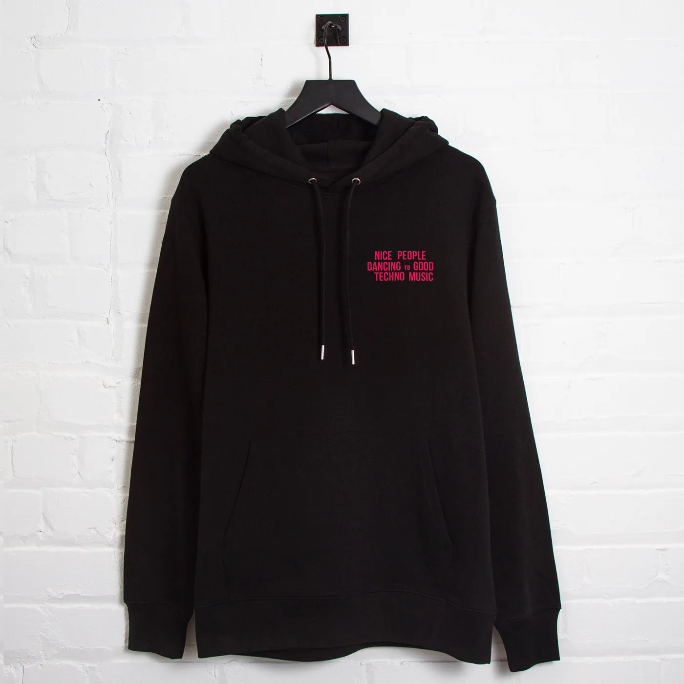 Peoples Techno Back Print- Pullover Hood - Black