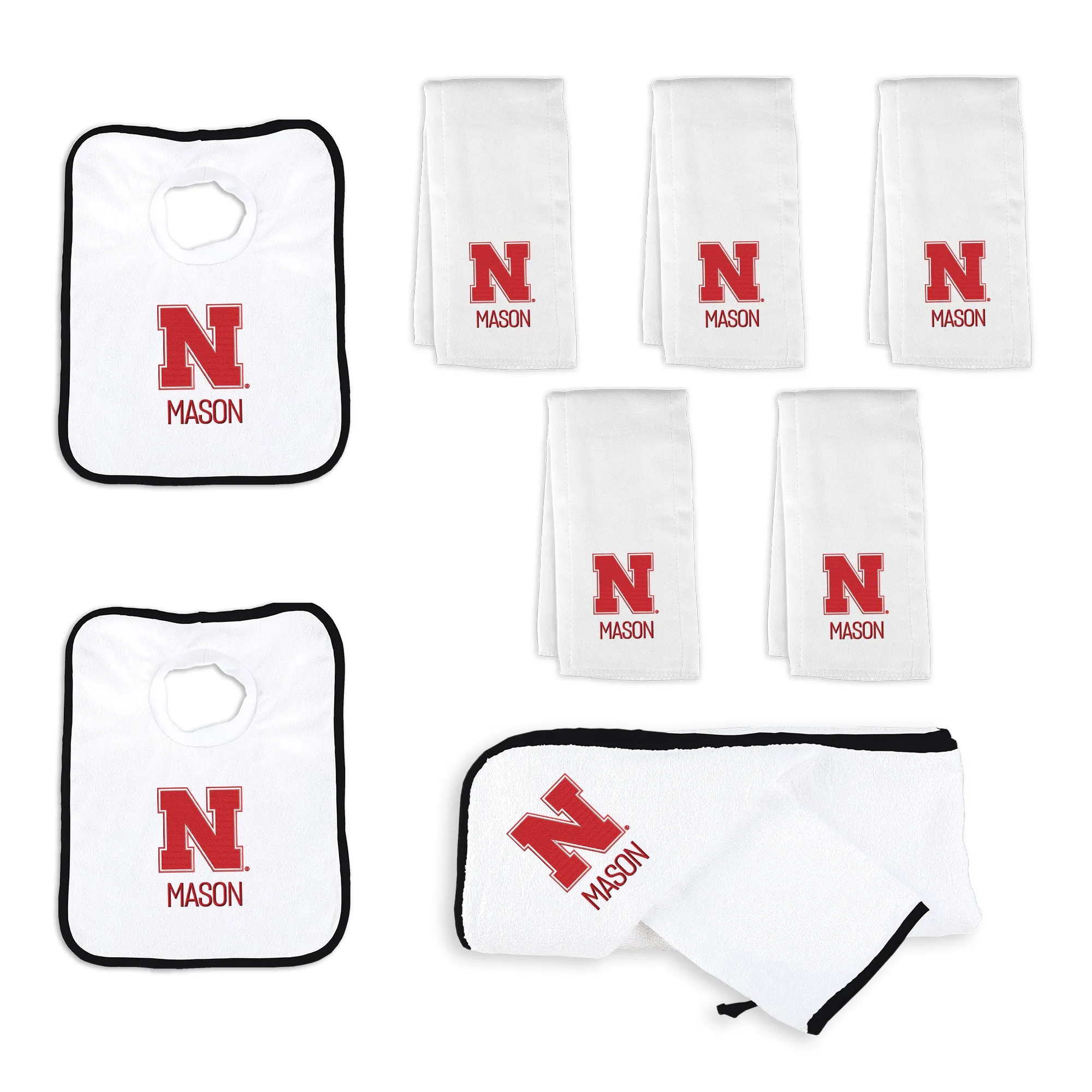 Personalized Nebraska Cornhuskers Script Huskers Large Basket - 9 Items