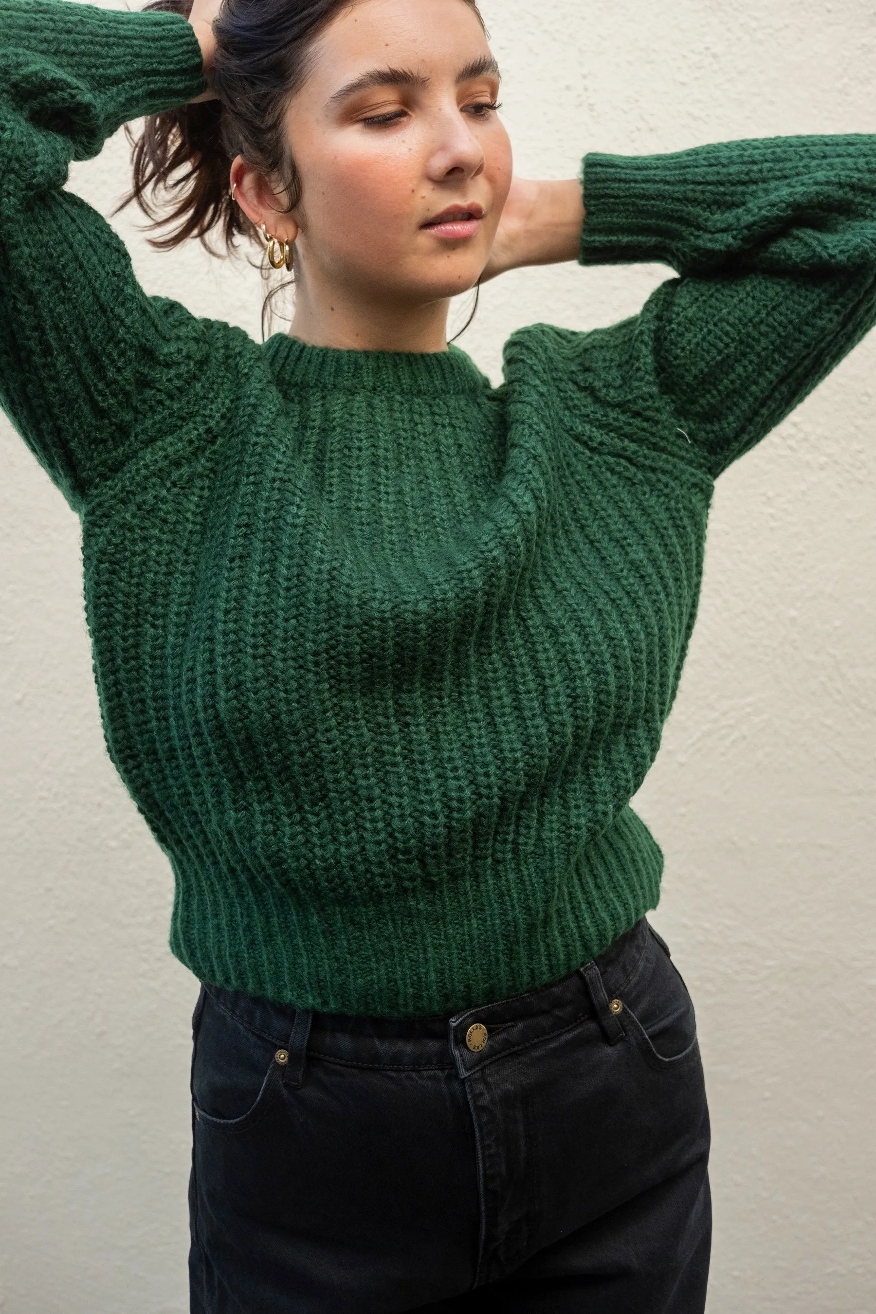 Pine Fluffy Sailor Sweater