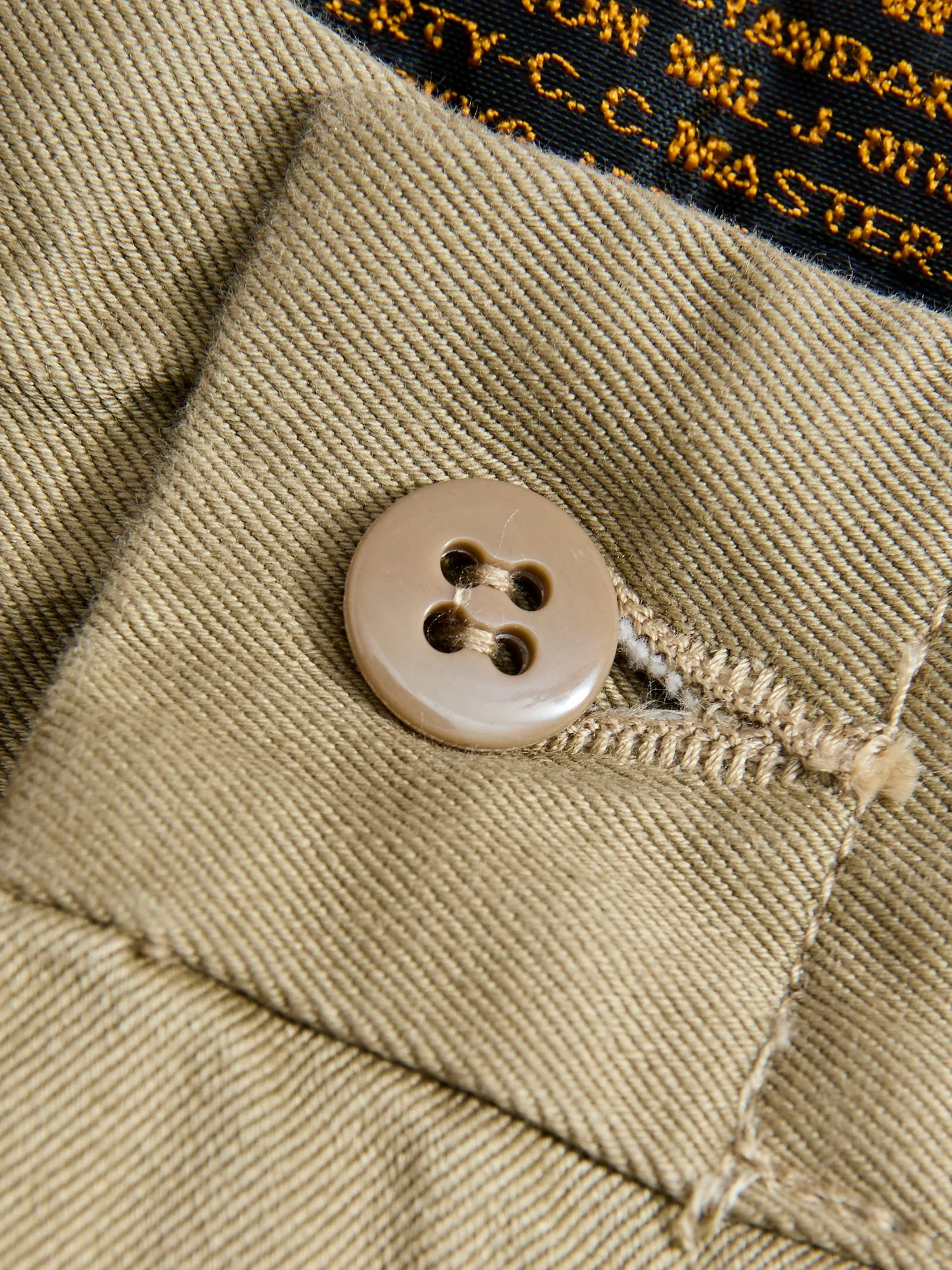 Pleated Military Chino Shorts in Beige