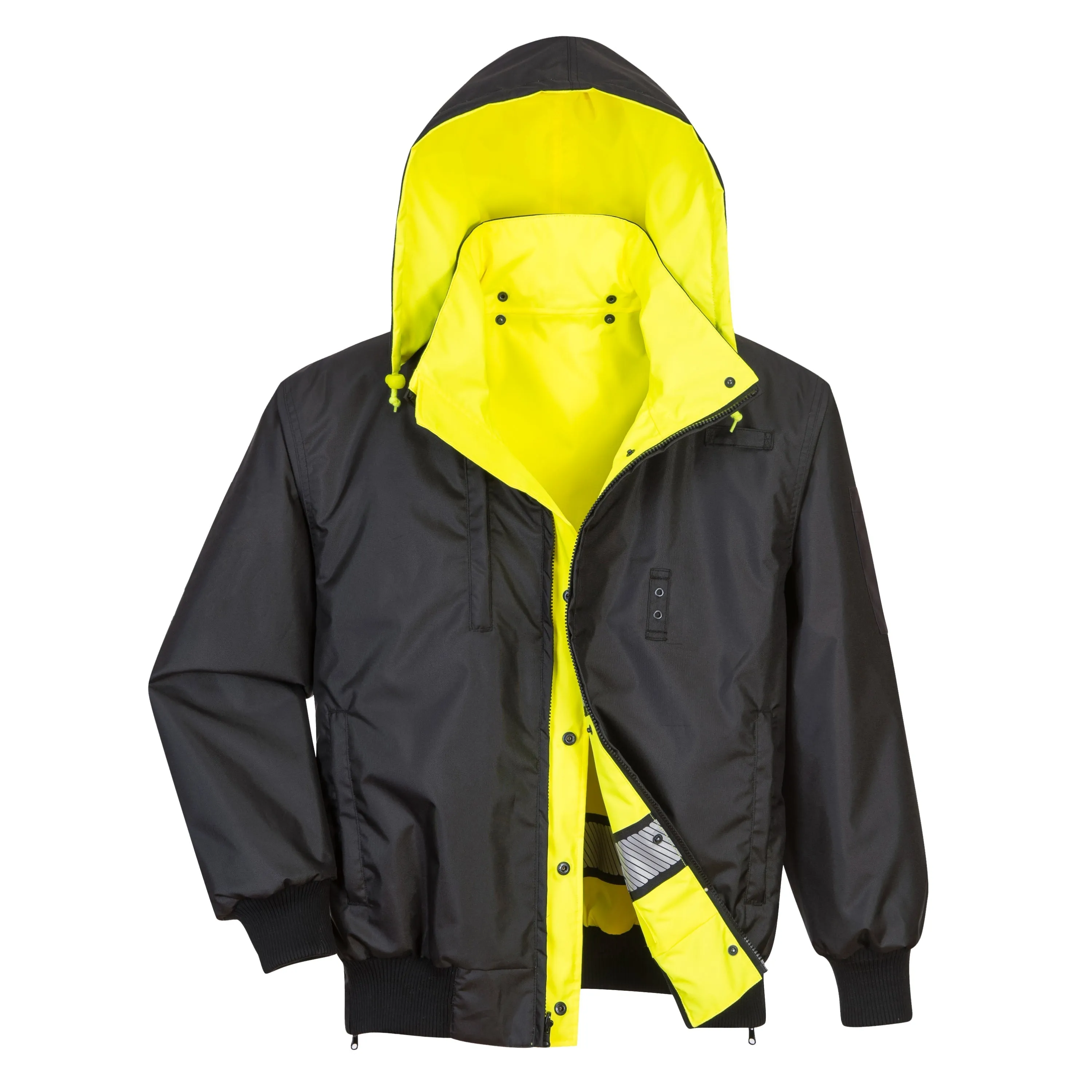 PORTWEST® Reversible Hi Vis Winter Bomber Jacket - Waterproof - ANSI Class 3 - UH449