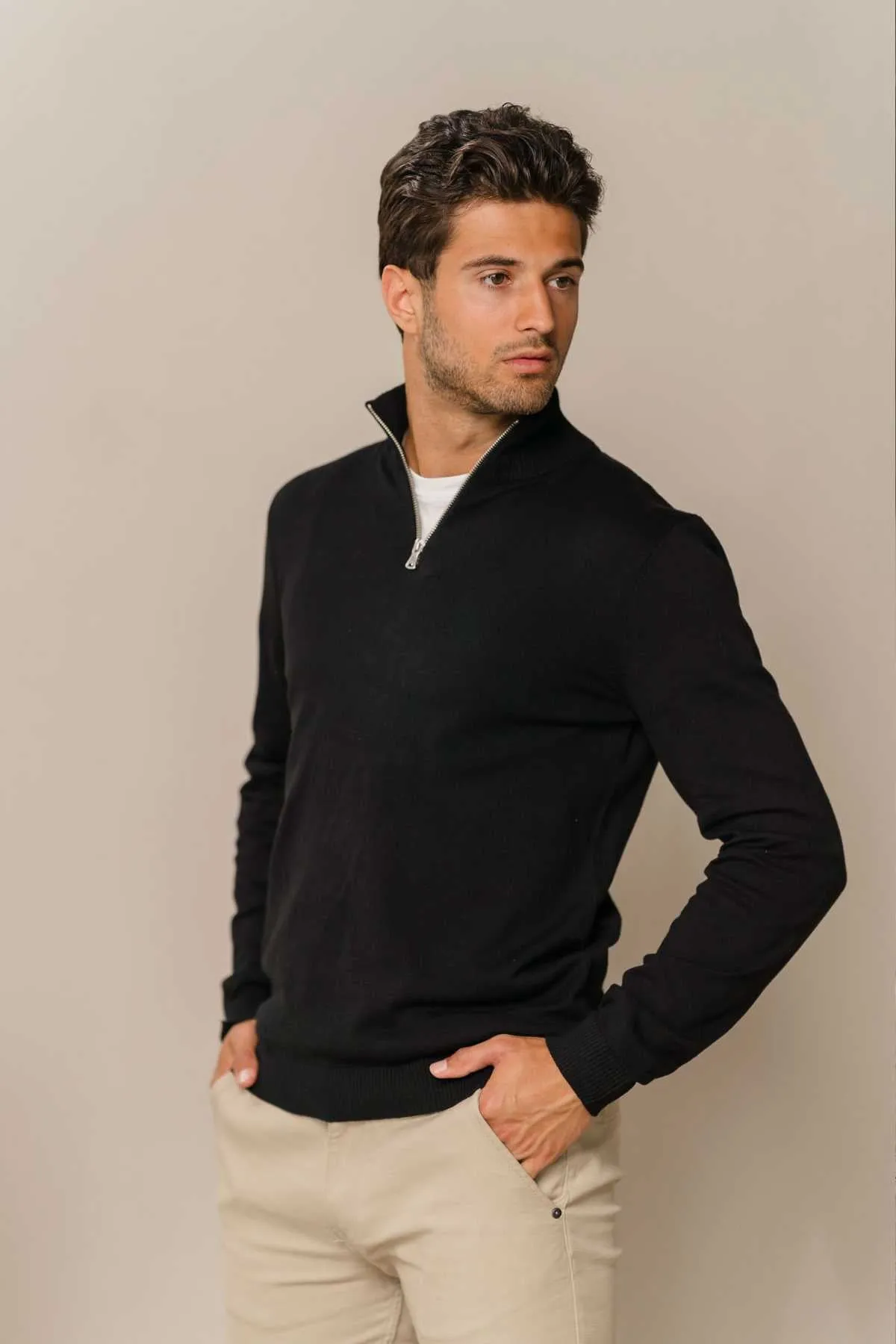 Pullover Half Zip - Black