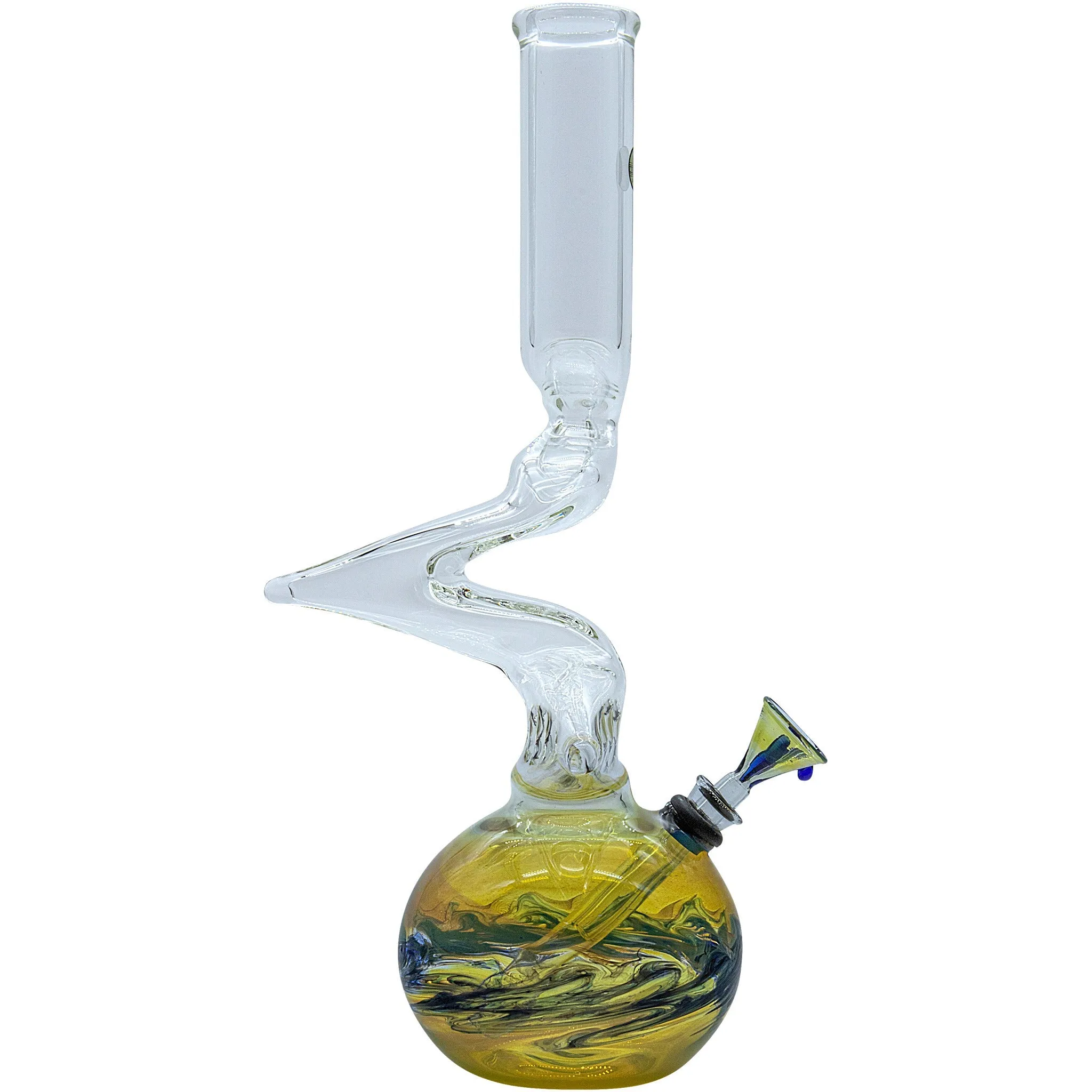 "Switchback" Bubble Base Glass Bong