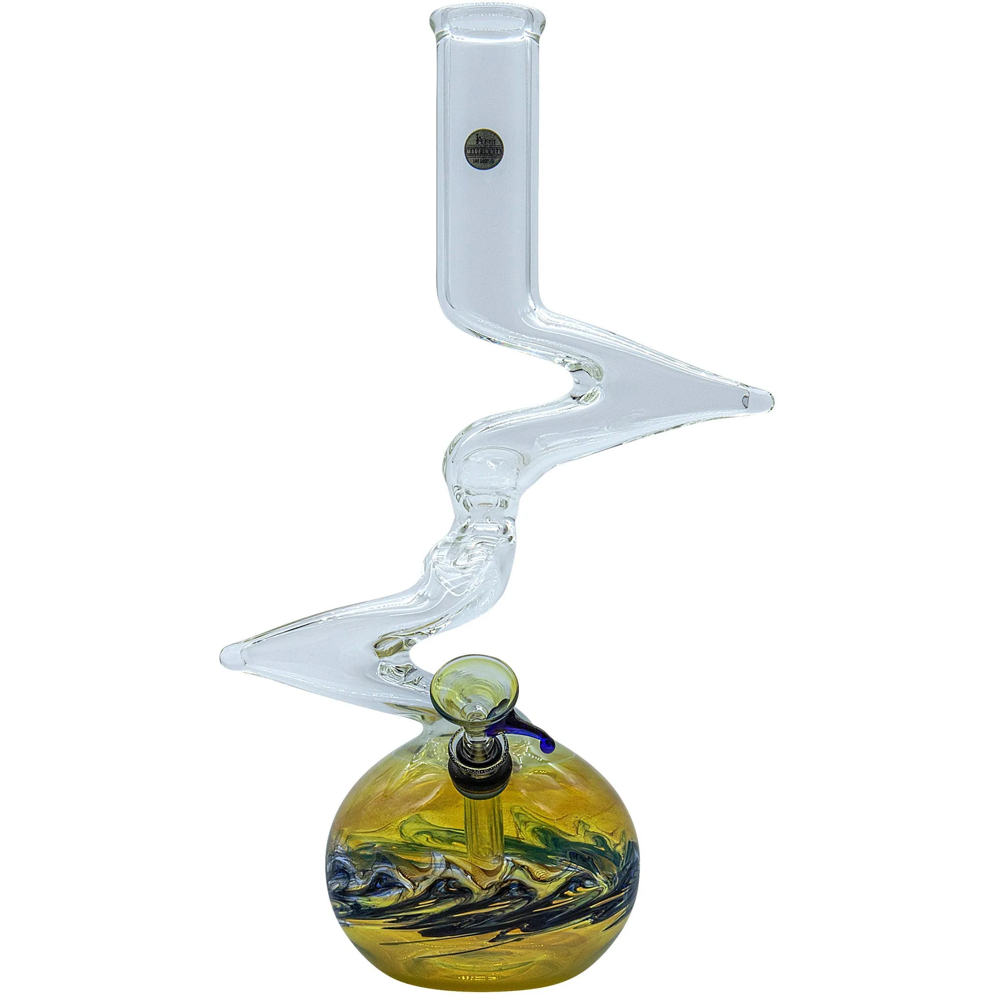 "Switchback" Bubble Base Glass Bong