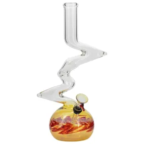 "Switchback" Bubble Base Glass Bong