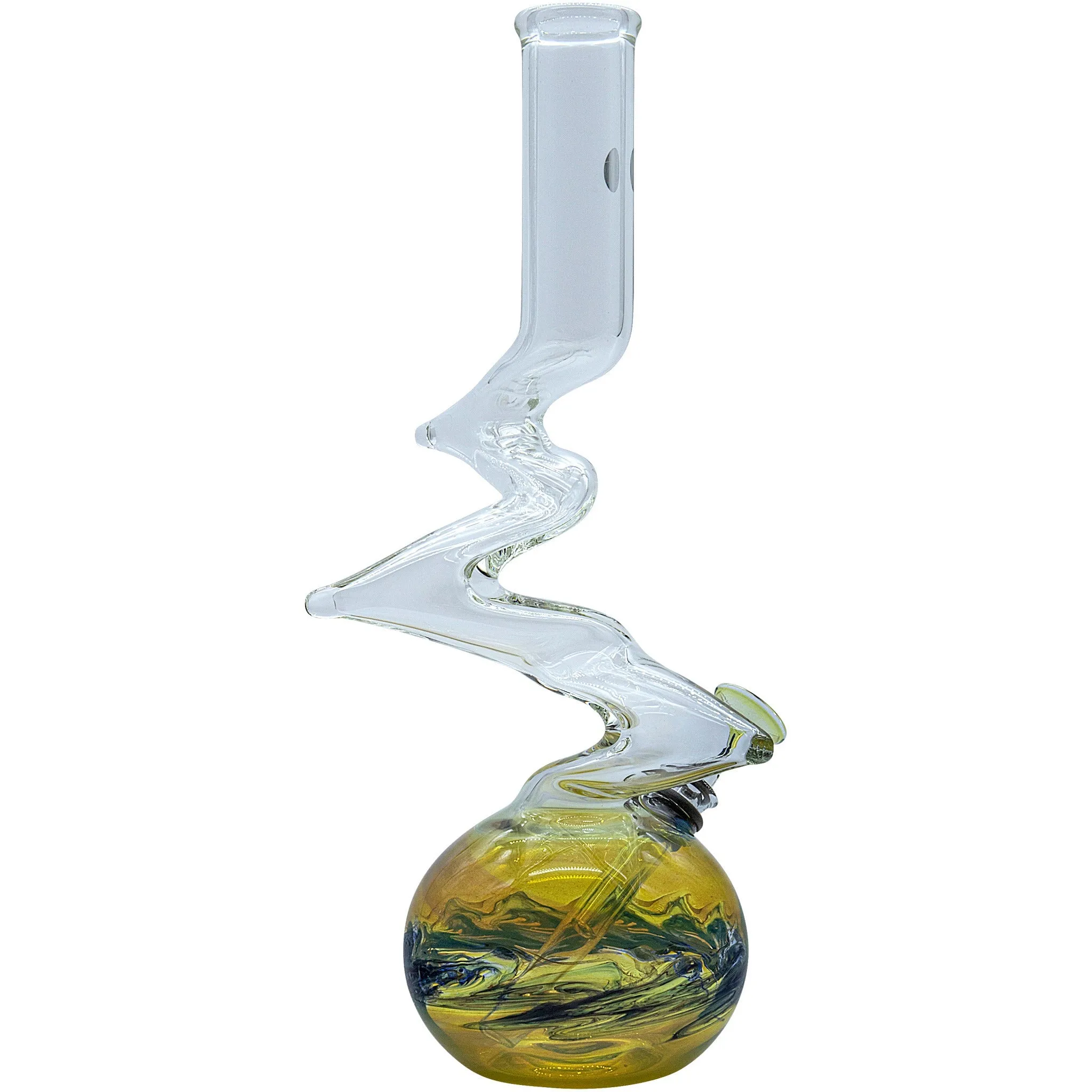 "Switchback" Bubble Base Glass Bong