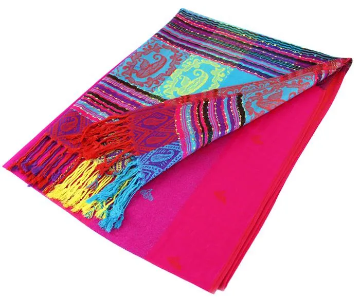 Rainbow Pashmina Scarf Shawls 056