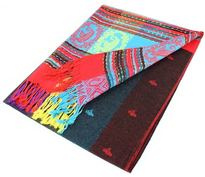 Rainbow Pashmina Scarf Shawls 056