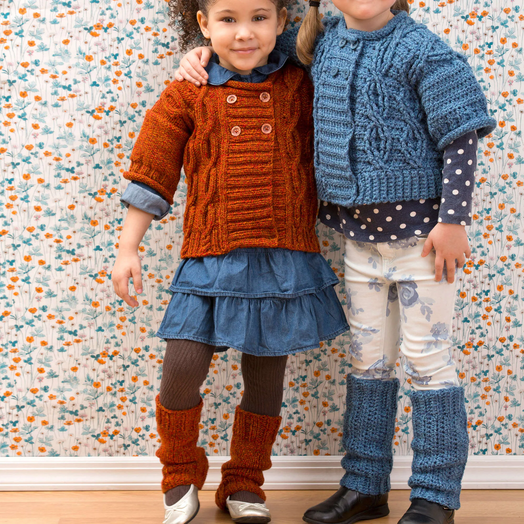 Red Heart Crochet Cool Cables Sweater & Leg Warmers