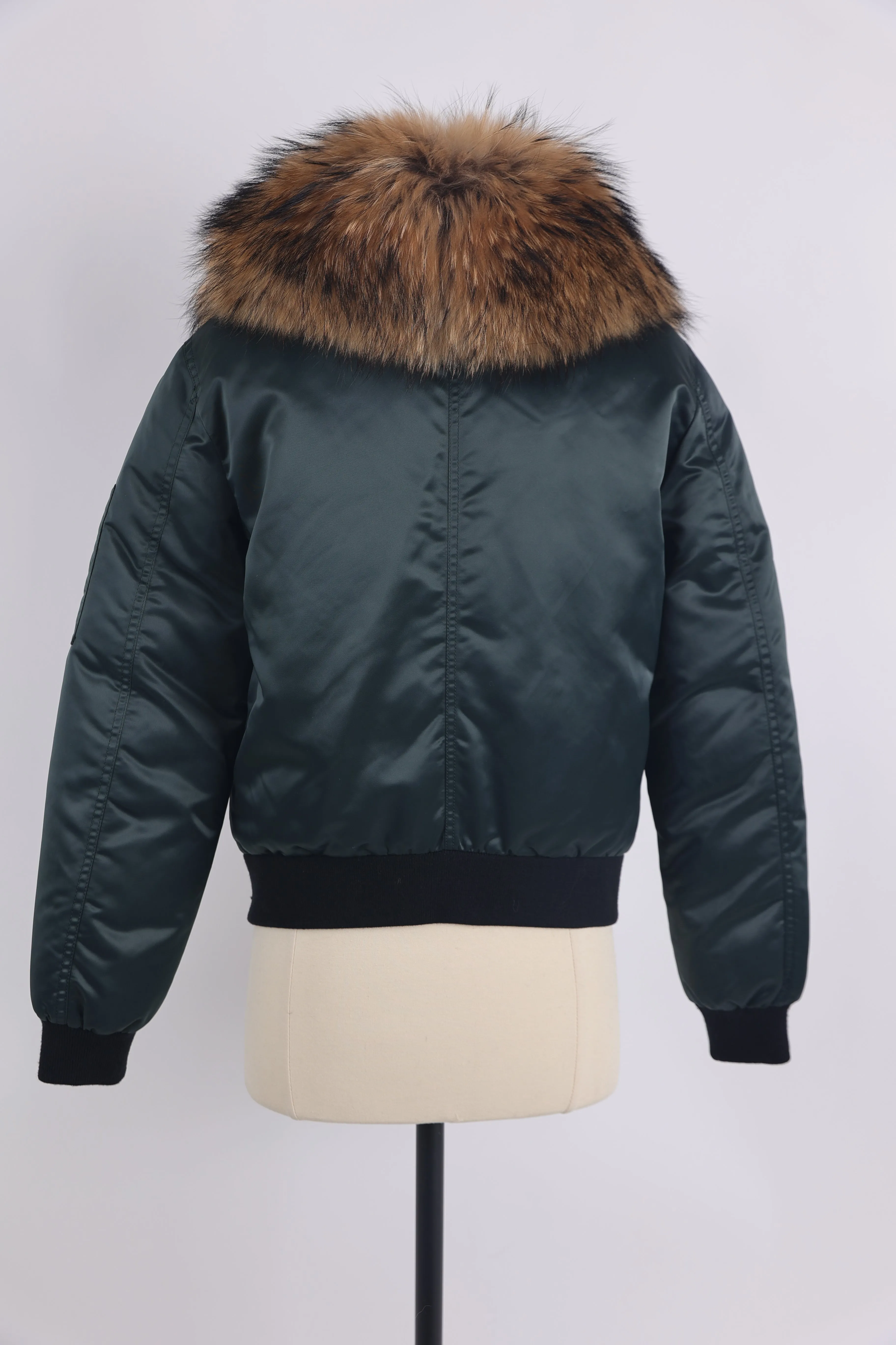 Rella Fur Trim Down Bomber Jacket