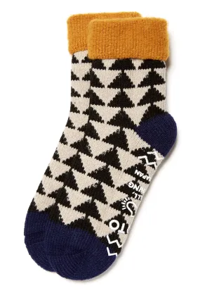 ROTOTO Comfy Room Sankaku Socks - Gold/Black/Navy