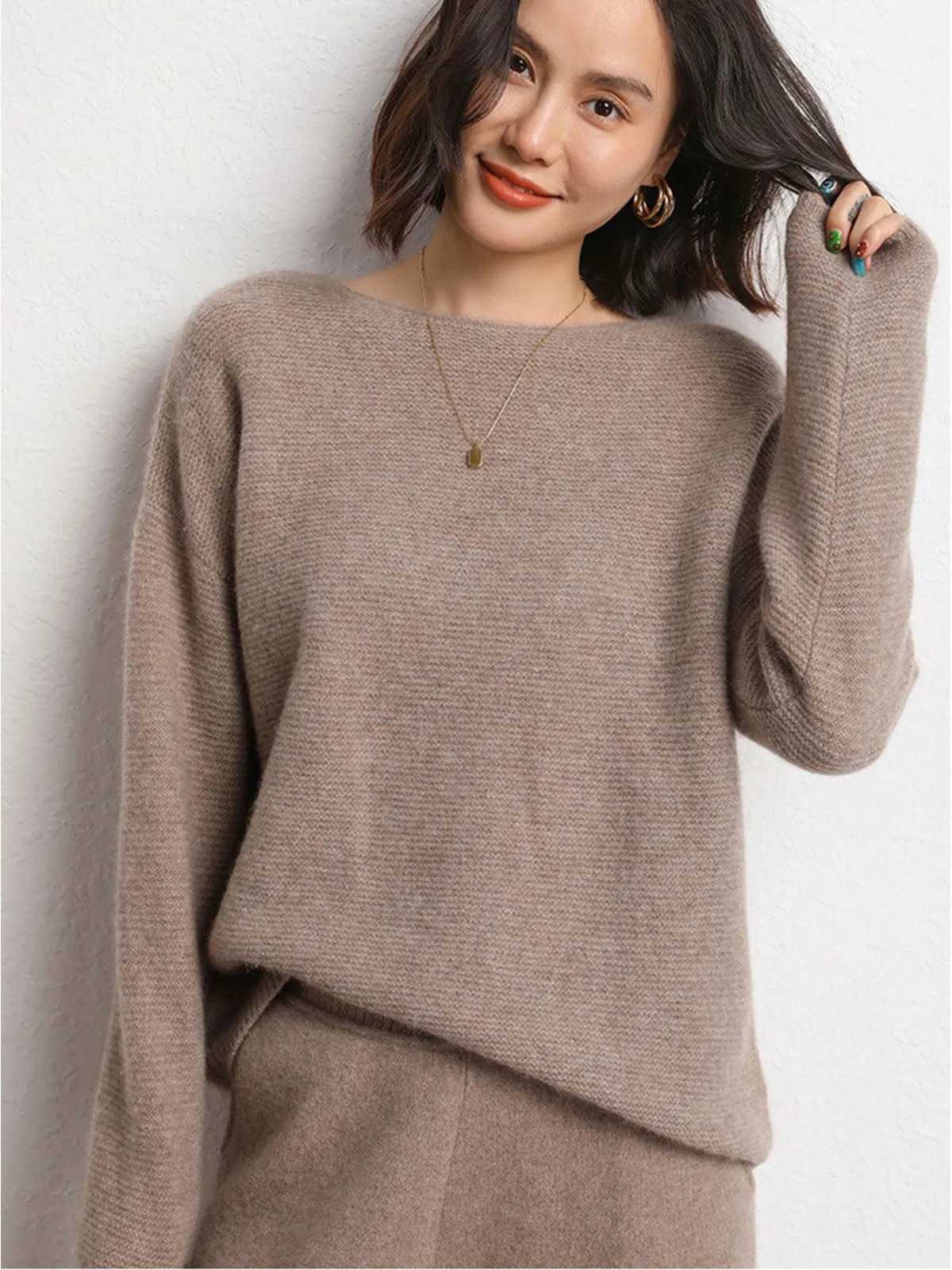 Round Neck Loose Thick and Cozy Pure Cashmere Sweater