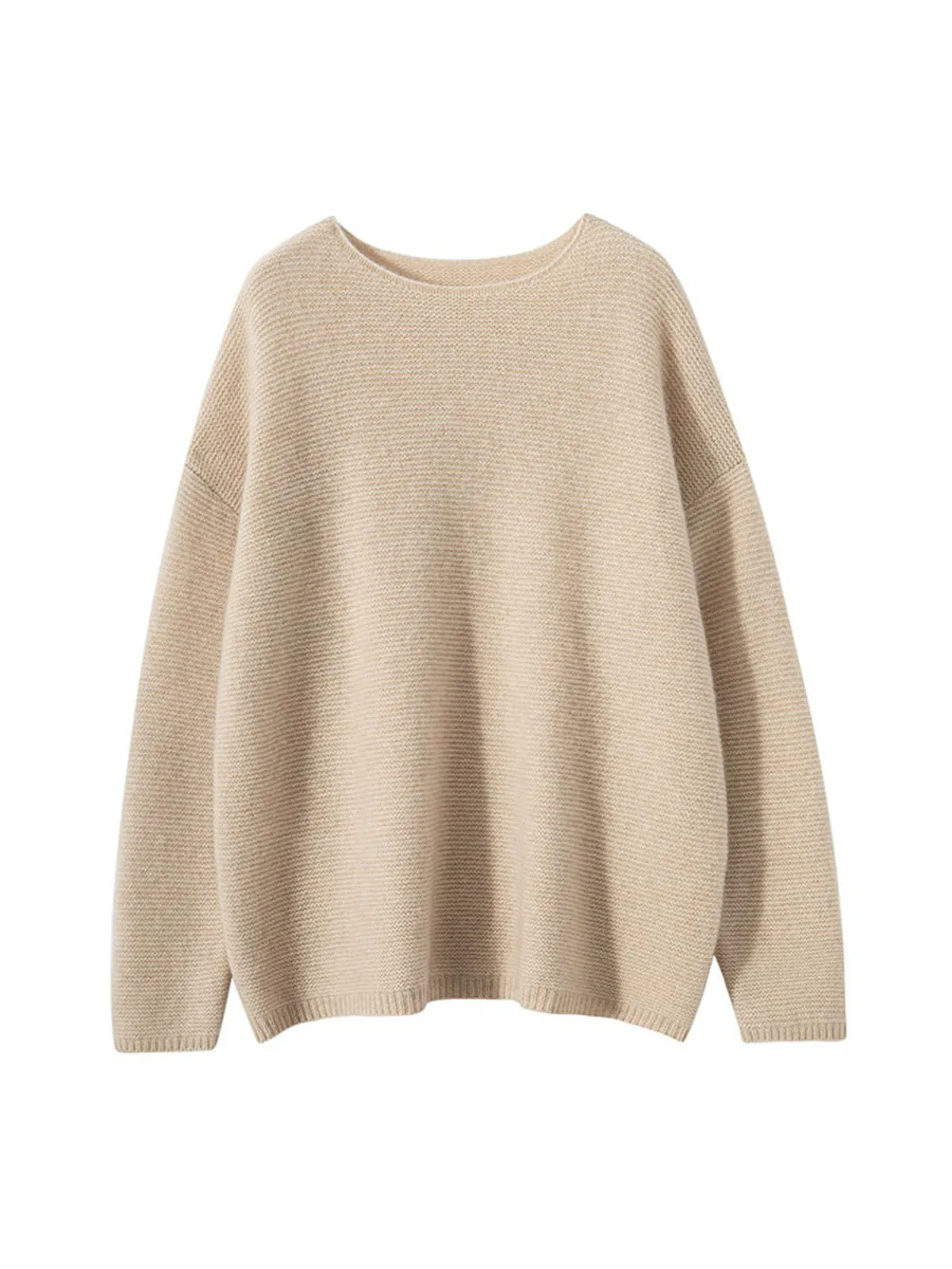 Round Neck Loose Thick and Cozy Pure Cashmere Sweater