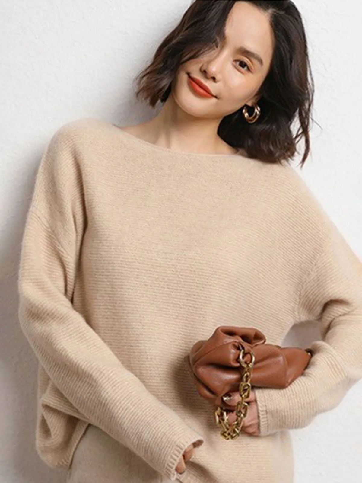 Round Neck Loose Thick and Cozy Pure Cashmere Sweater