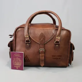 Royal Arch Chapter Travel Bag - Vintage Brown Leather