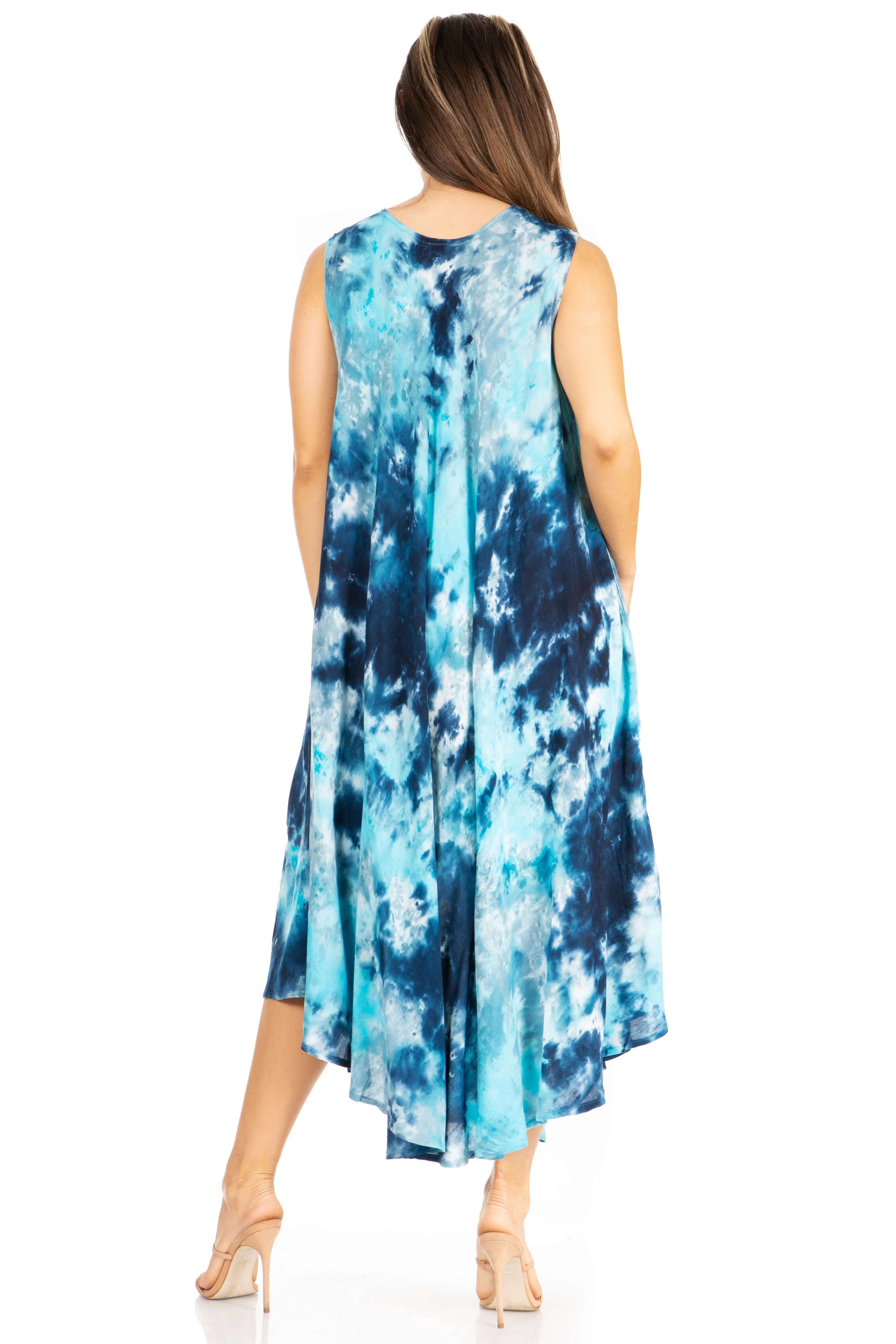 Sakkas Starlight Third Tie Dye Caftan Dress: Women's Beach Cover Up