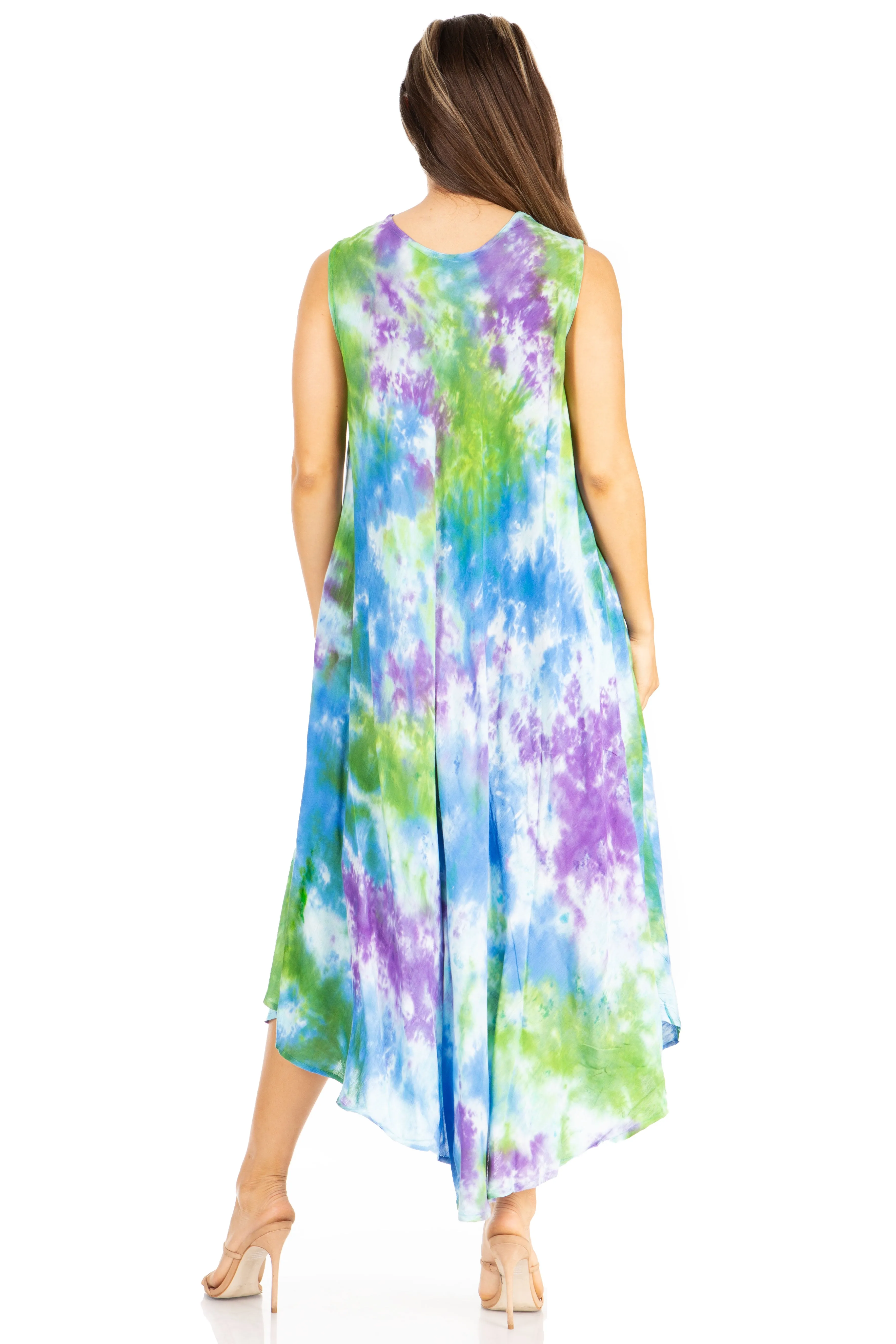 Sakkas Starlight Third Tie Dye Caftan Dress: Women's Beach Cover Up