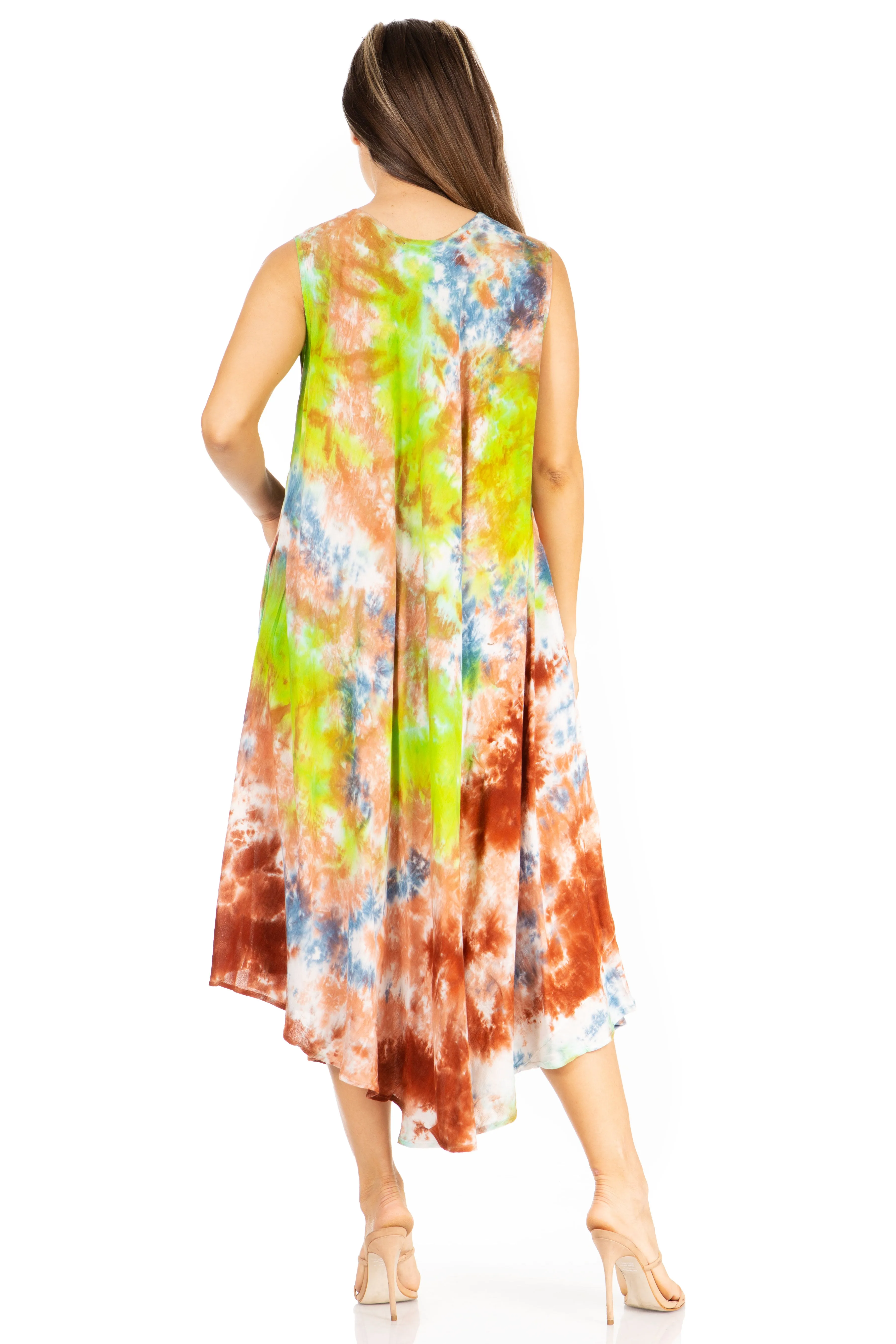 Sakkas Starlight Third Tie Dye Caftan Dress: Women's Beach Cover Up