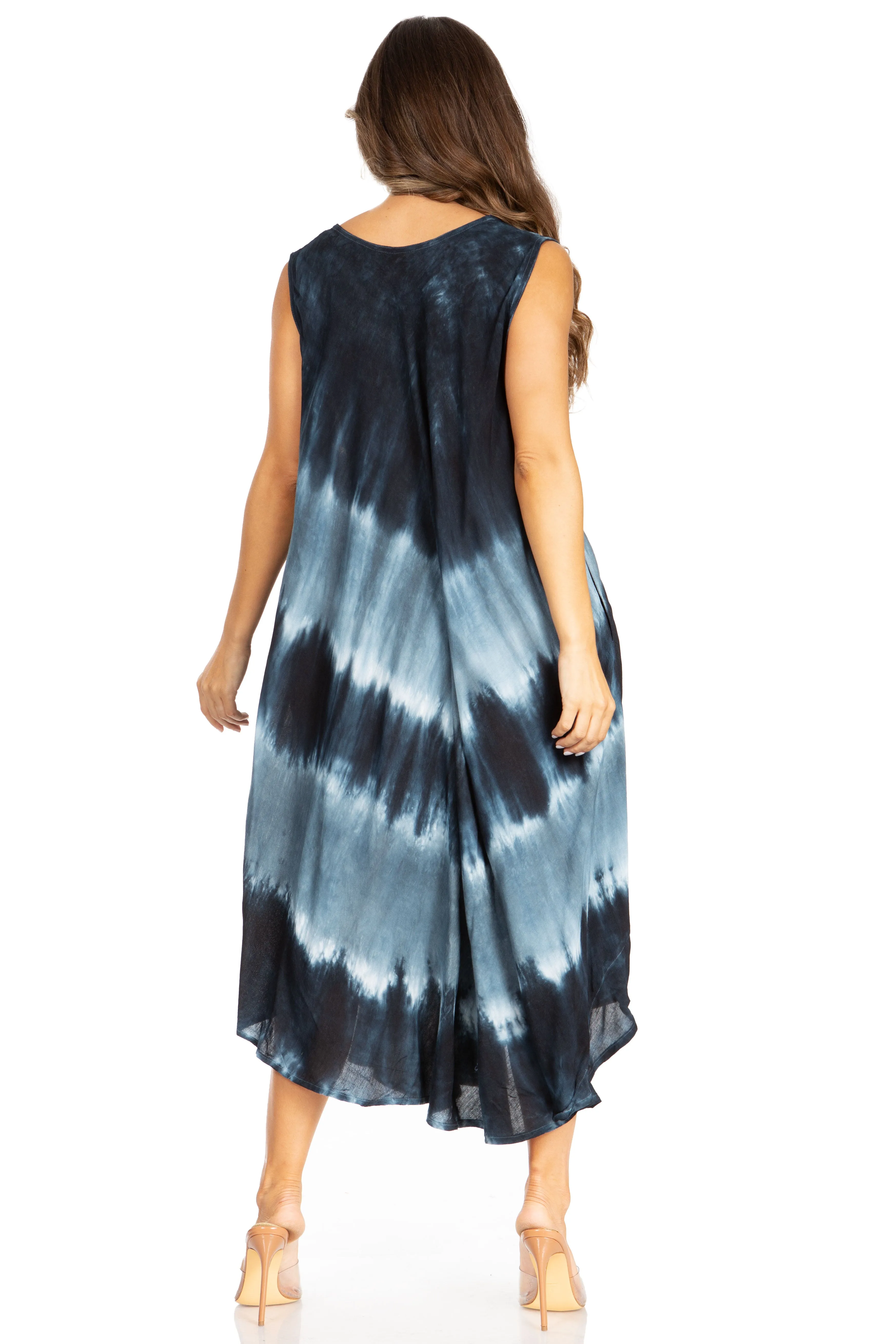 Sakkas Starlight Third Tie Dye Caftan Dress: Women's Beach Cover Up