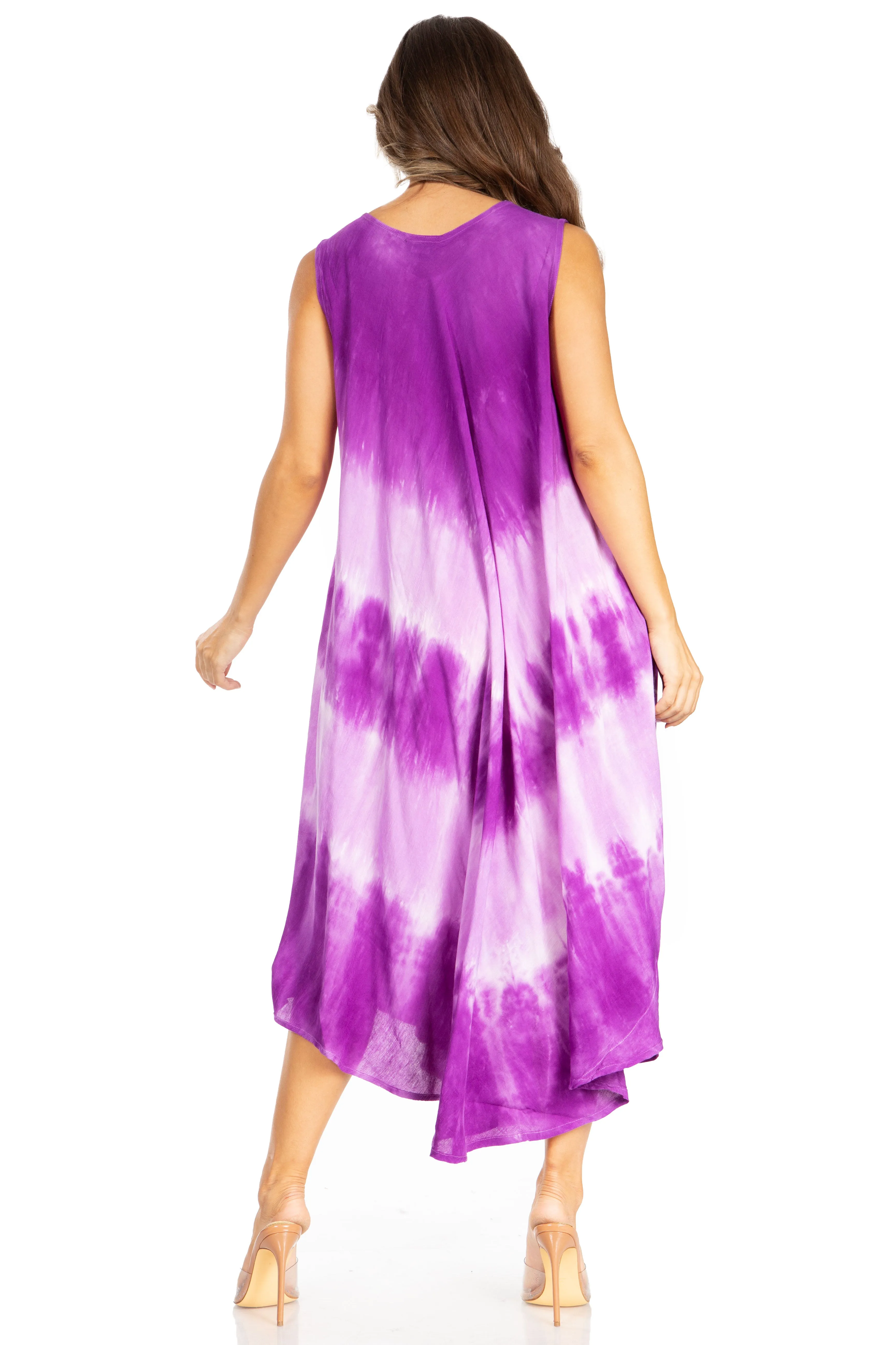 Sakkas Starlight Third Tie Dye Caftan Dress: Women's Beach Cover Up