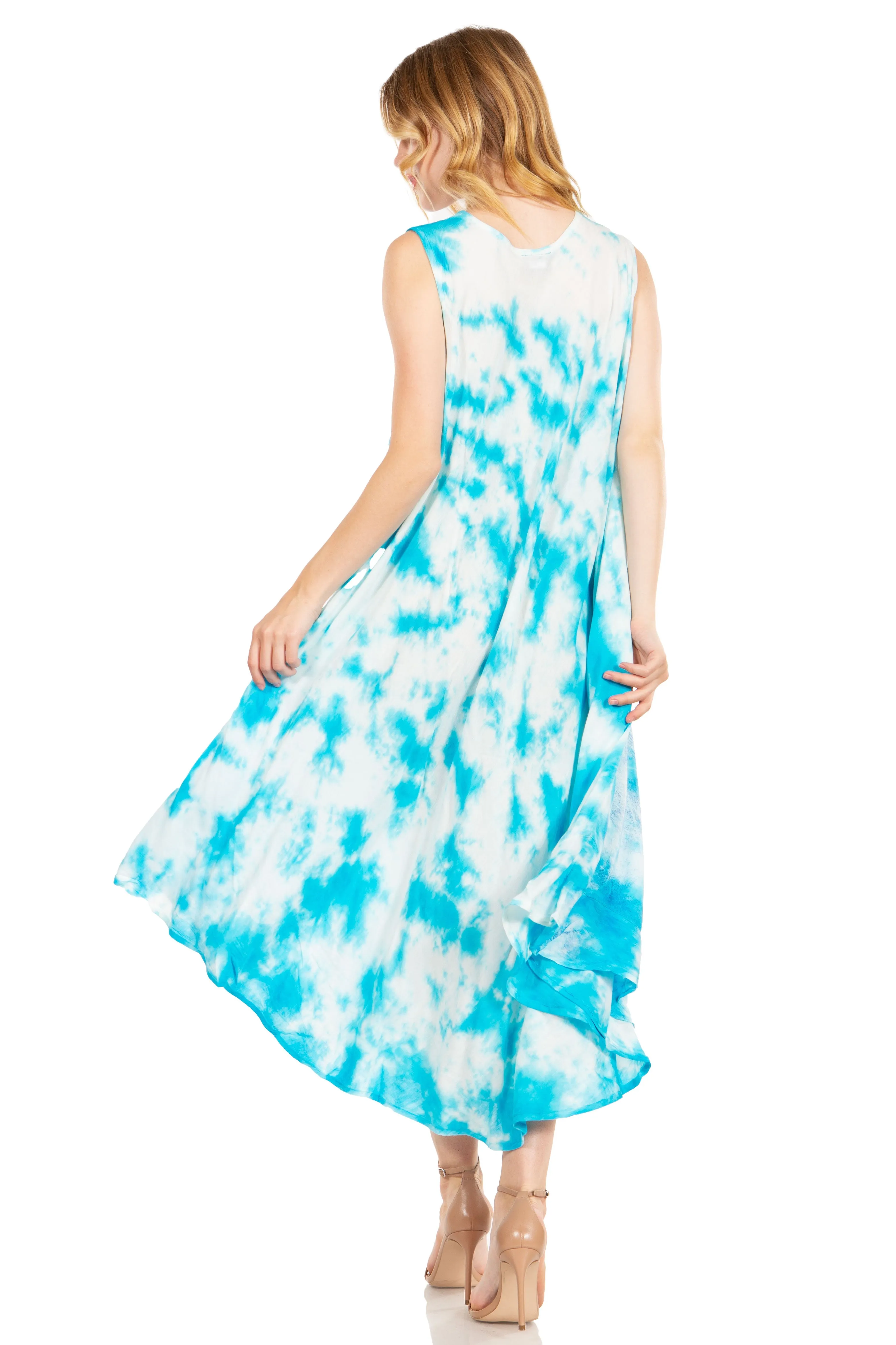 Sakkas Starlight Third Tie Dye Caftan Dress: Women's Beach Cover Up