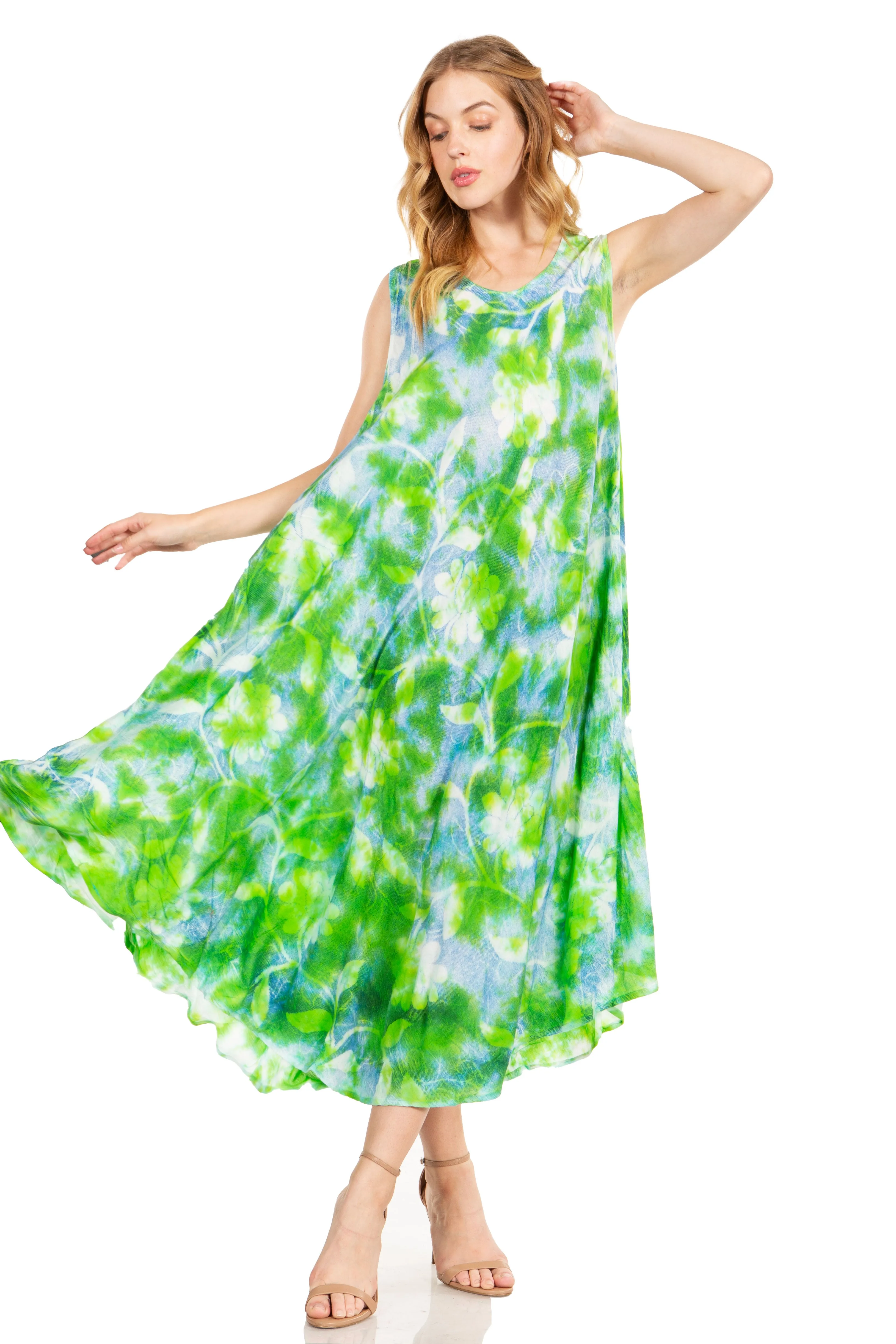 Sakkas Starlight Third Tie Dye Caftan Dress: Women's Beach Cover Up