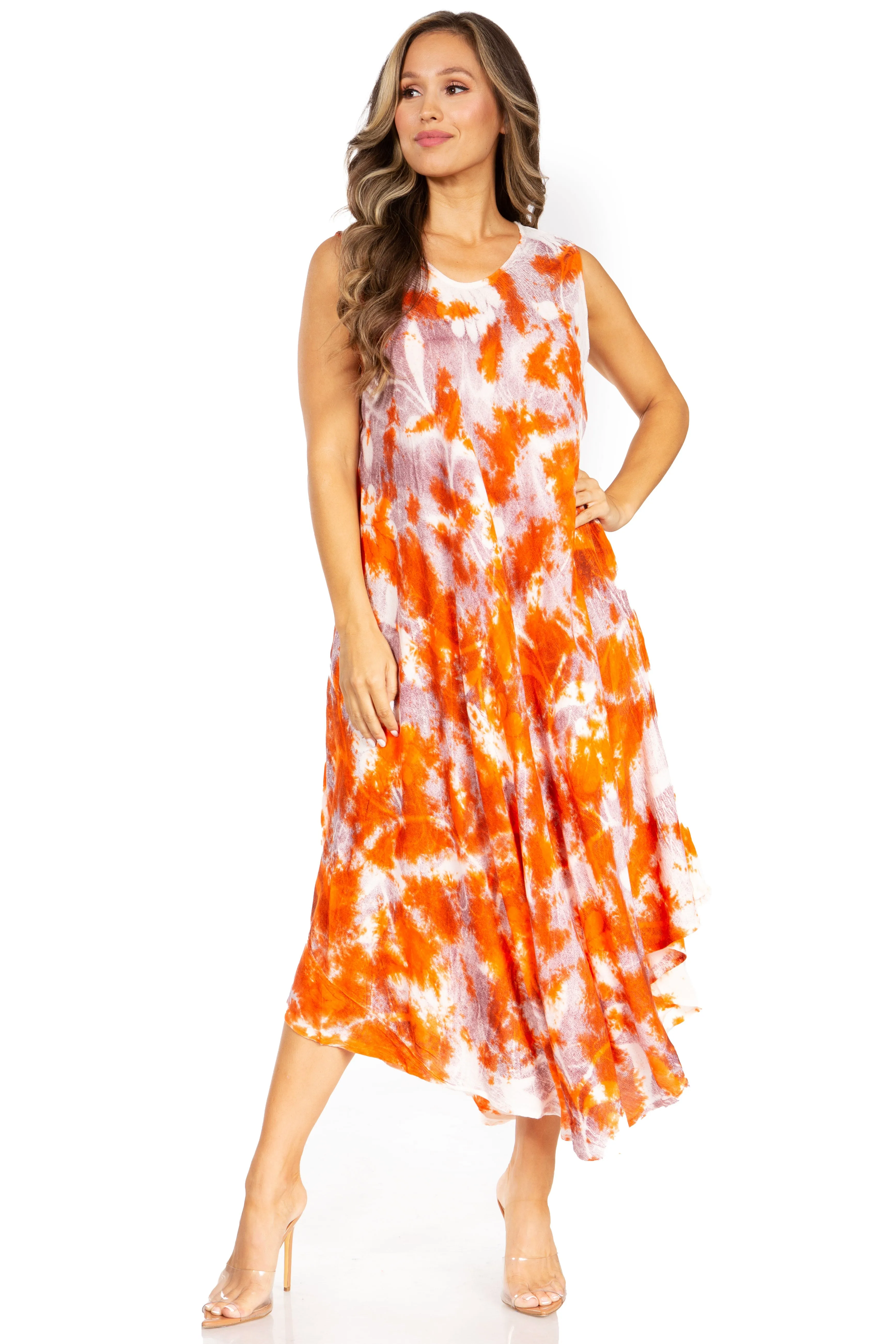 Sakkas Starlight Third Tie Dye Caftan Dress: Women's Beach Cover Up