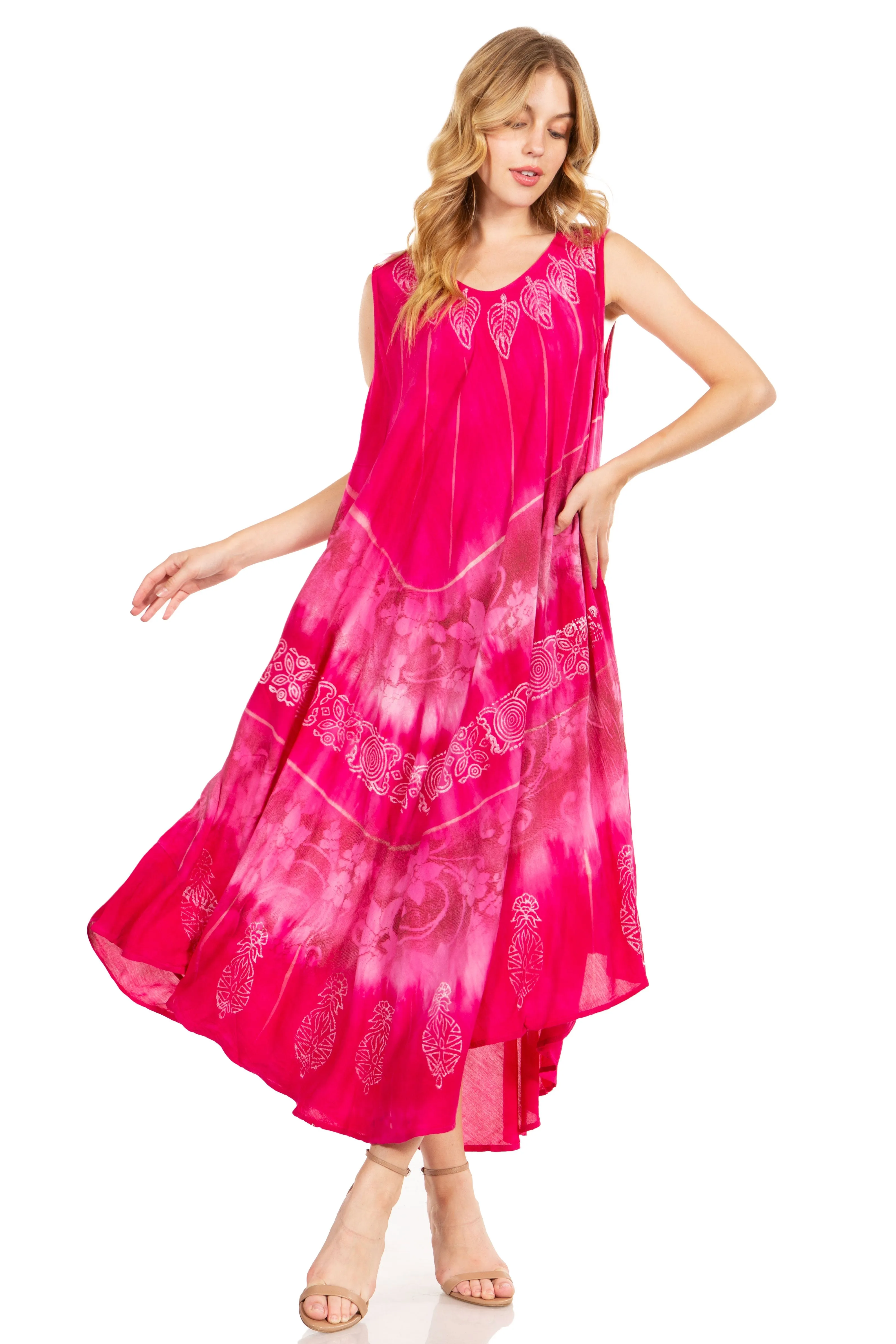 Sakkas Starlight Third Tie Dye Caftan Dress: Women's Beach Cover Up