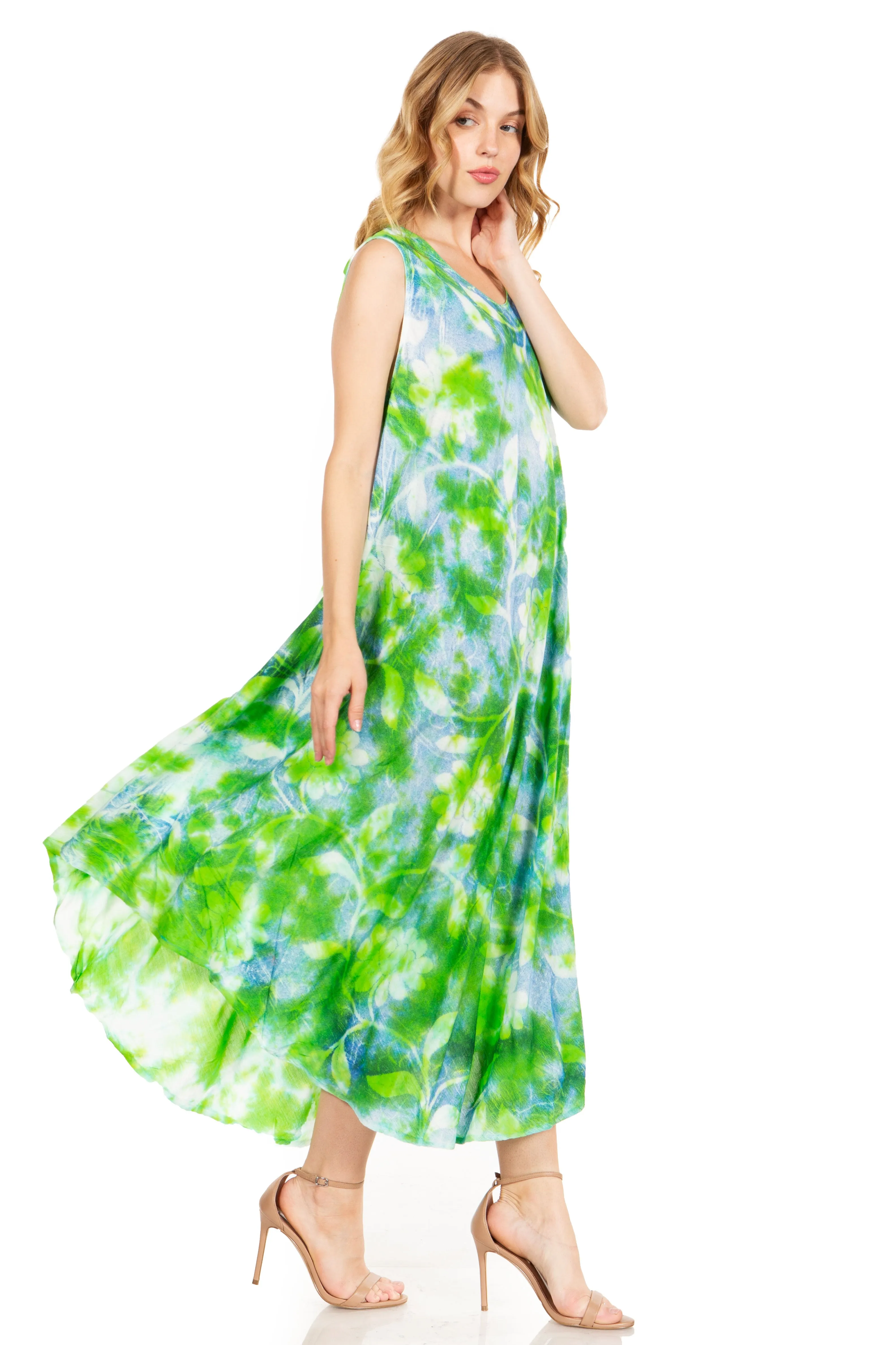 Sakkas Starlight Third Tie Dye Caftan Dress: Women's Beach Cover Up