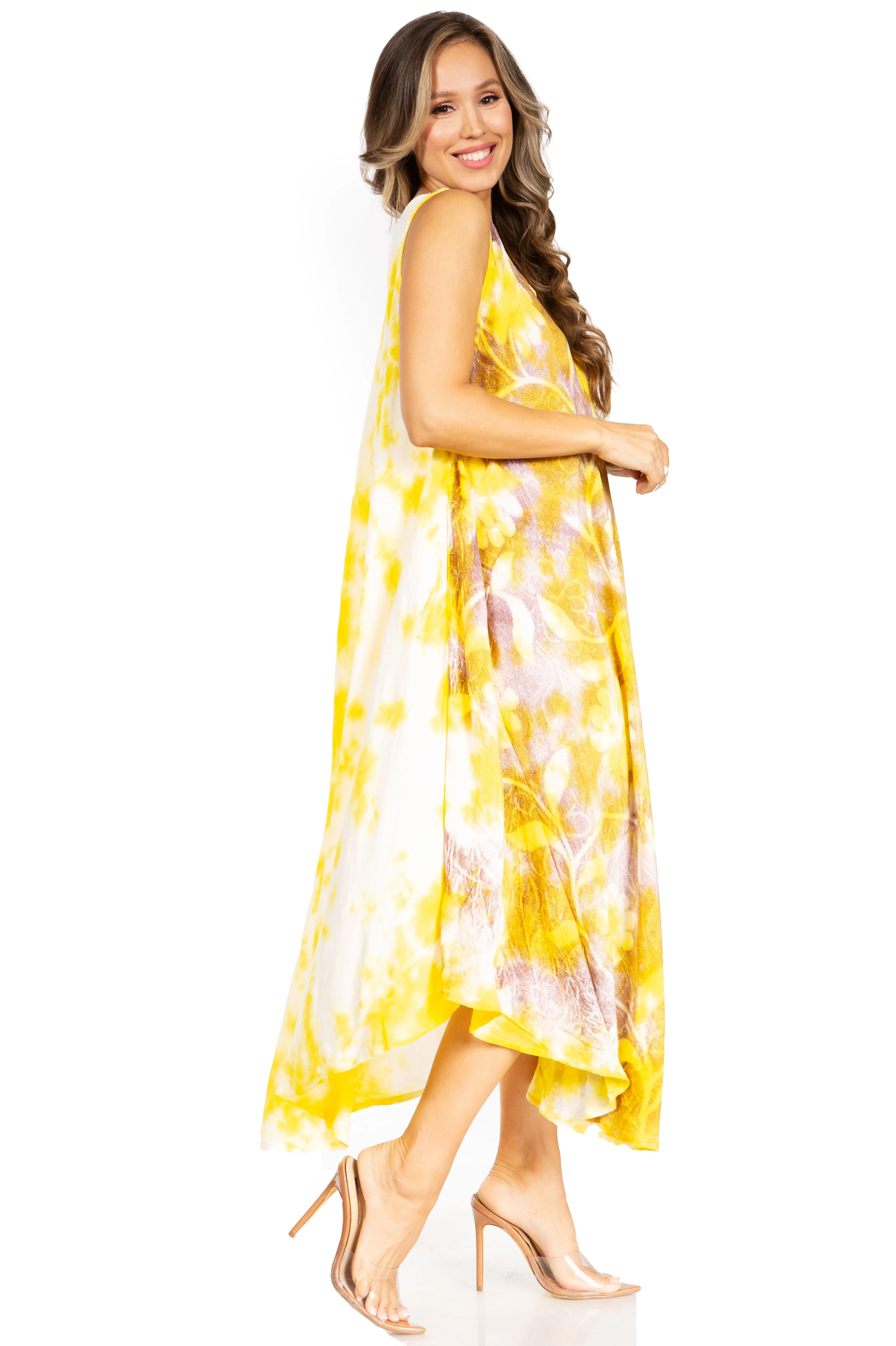 Sakkas Starlight Third Tie Dye Caftan Dress: Women's Beach Cover Up