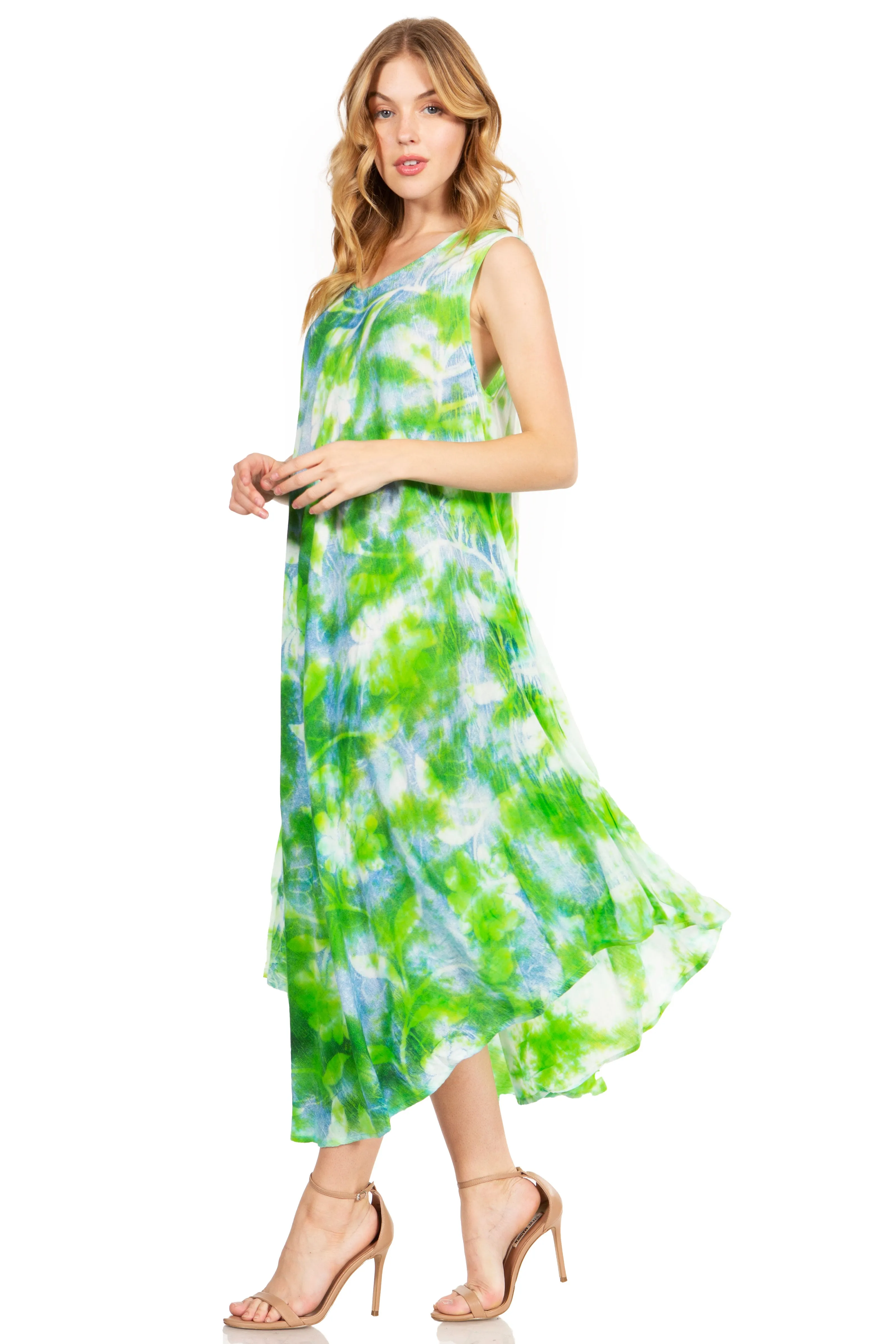 Sakkas Starlight Third Tie Dye Caftan Dress: Women's Beach Cover Up