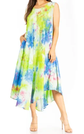 Sakkas Starlight Third Tie Dye Caftan Dress: Women's Beach Cover Up