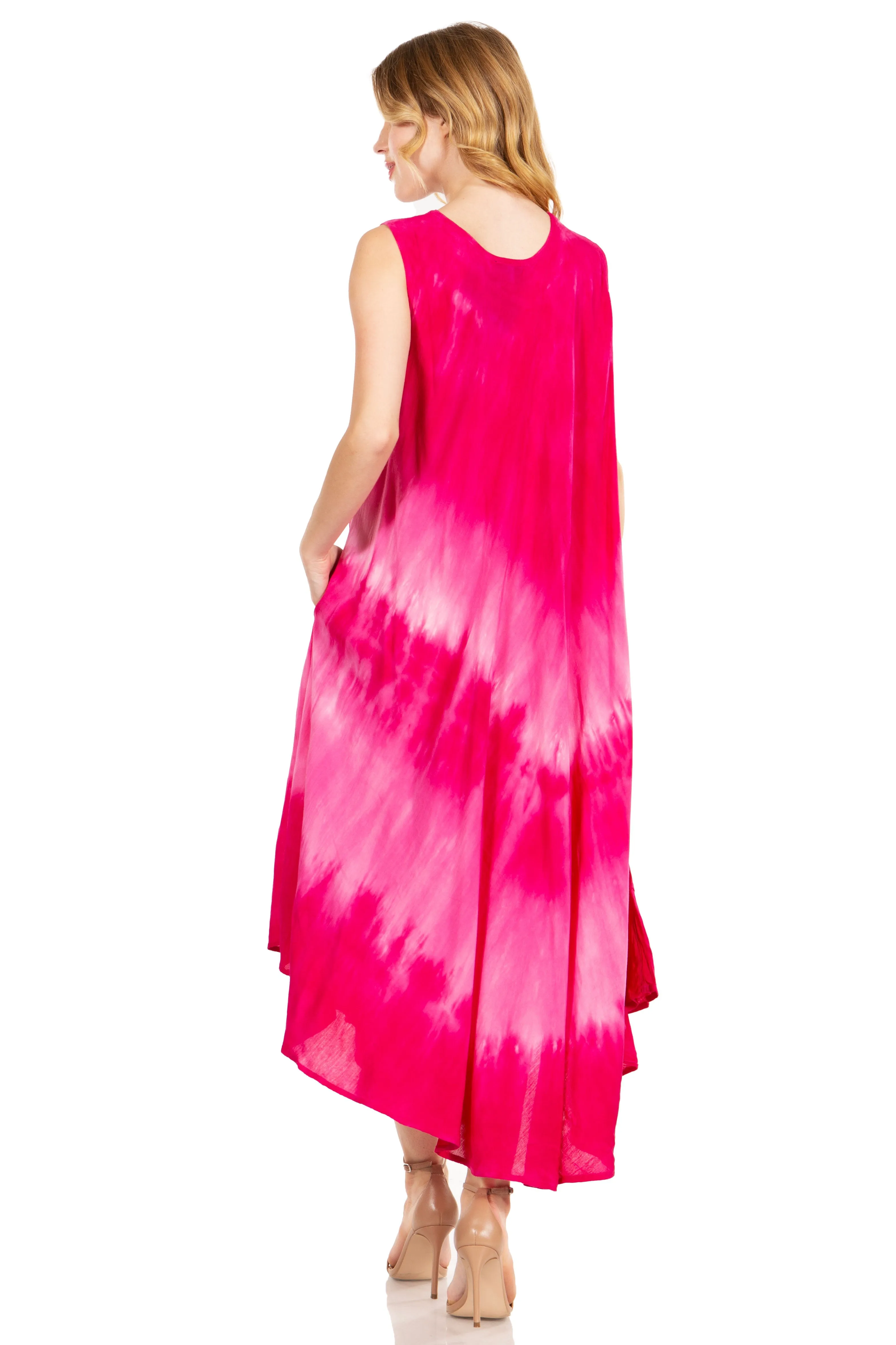 Sakkas Starlight Third Tie Dye Caftan Dress: Women's Beach Cover Up