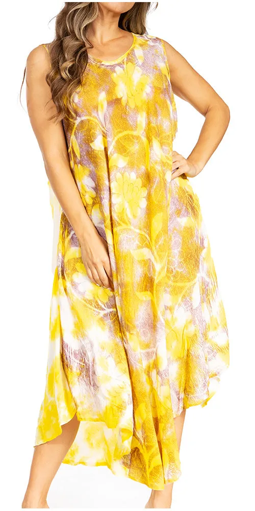 Sakkas Starlight Third Tie Dye Caftan Dress: Women's Beach Cover Up