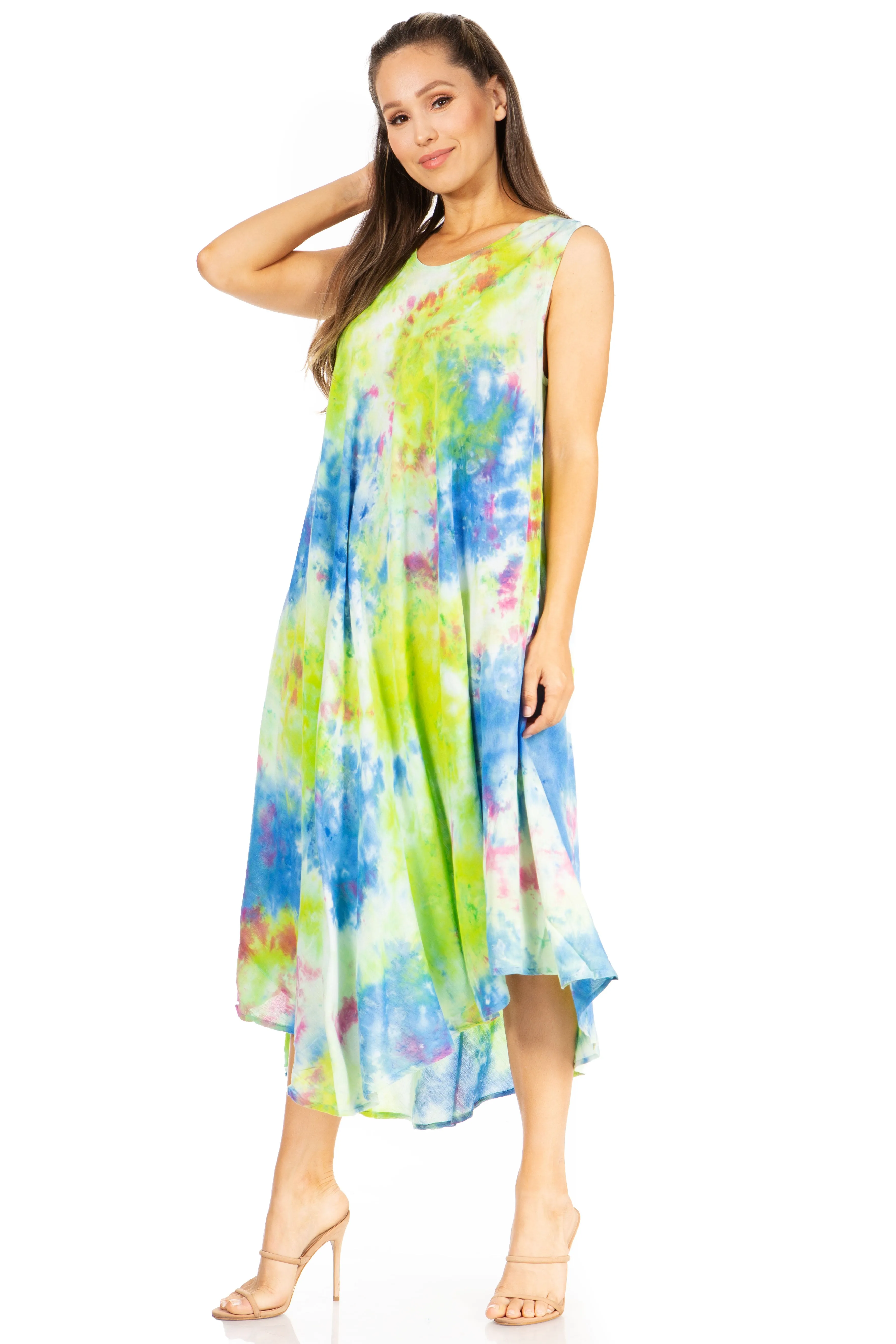 Sakkas Starlight Third Tie Dye Caftan Dress: Women's Beach Cover Up