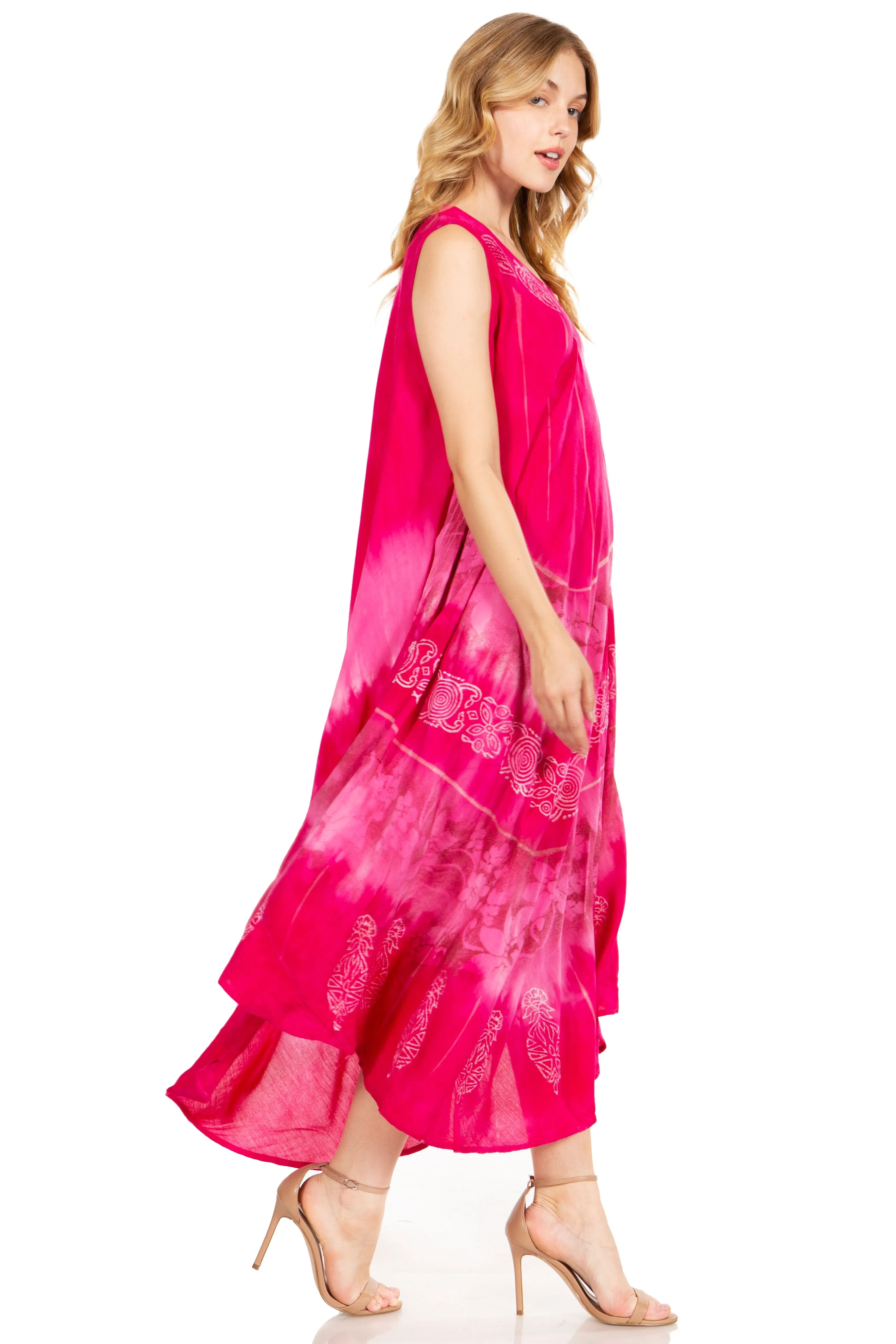 Sakkas Starlight Third Tie Dye Caftan Dress: Women's Beach Cover Up