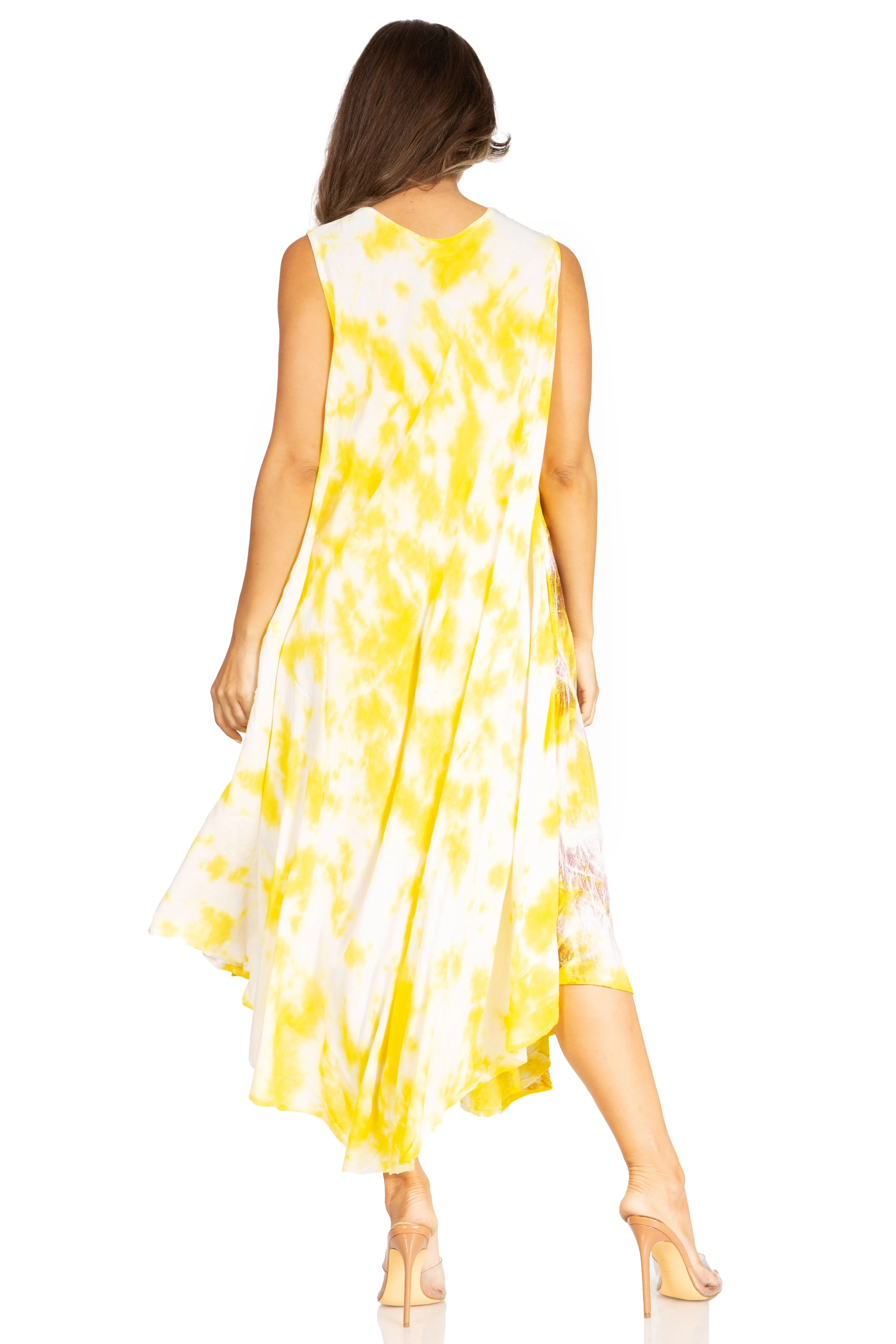 Sakkas Starlight Third Tie Dye Caftan Dress: Women's Beach Cover Up