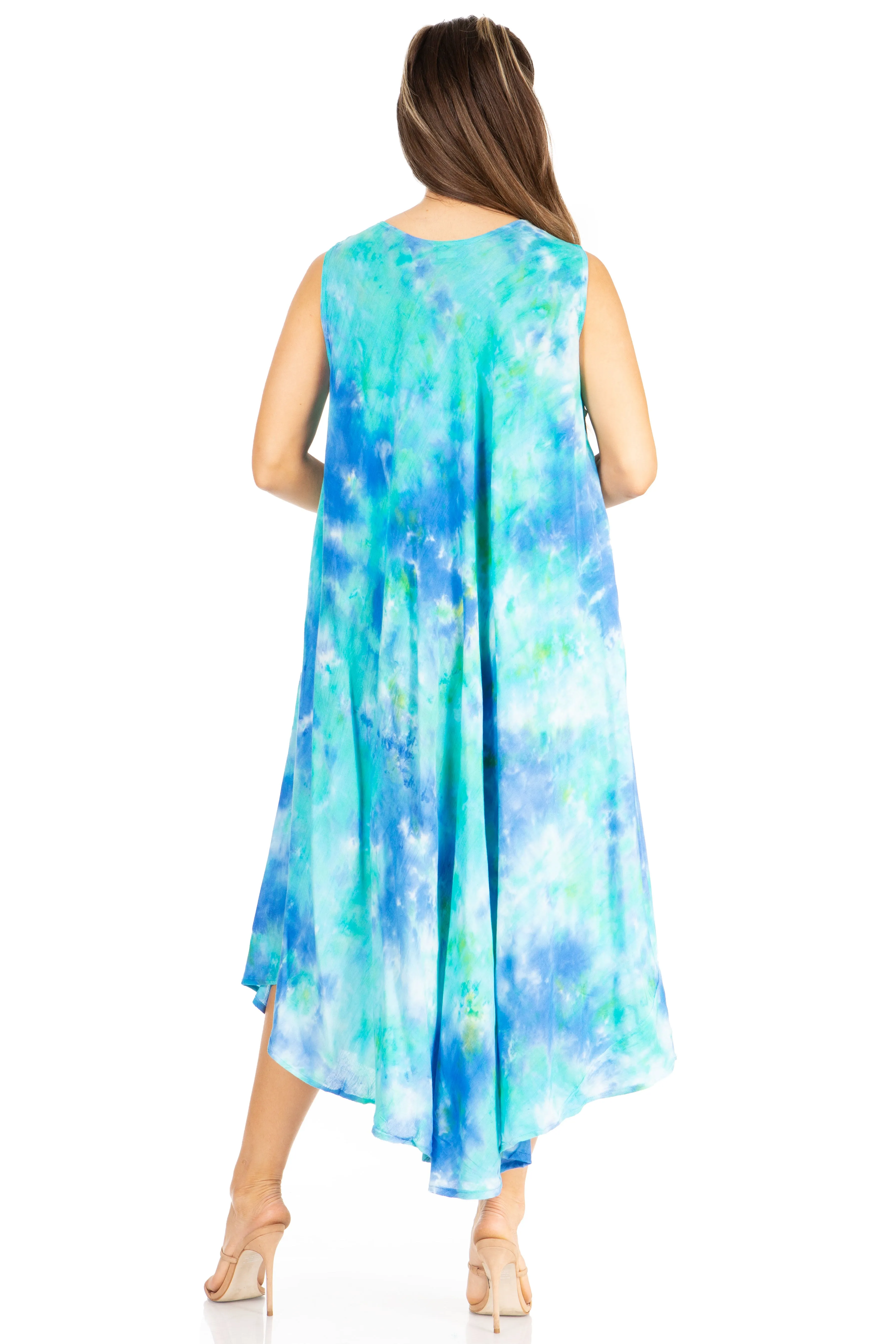 Sakkas Starlight Third Tie Dye Caftan Dress: Women's Beach Cover Up