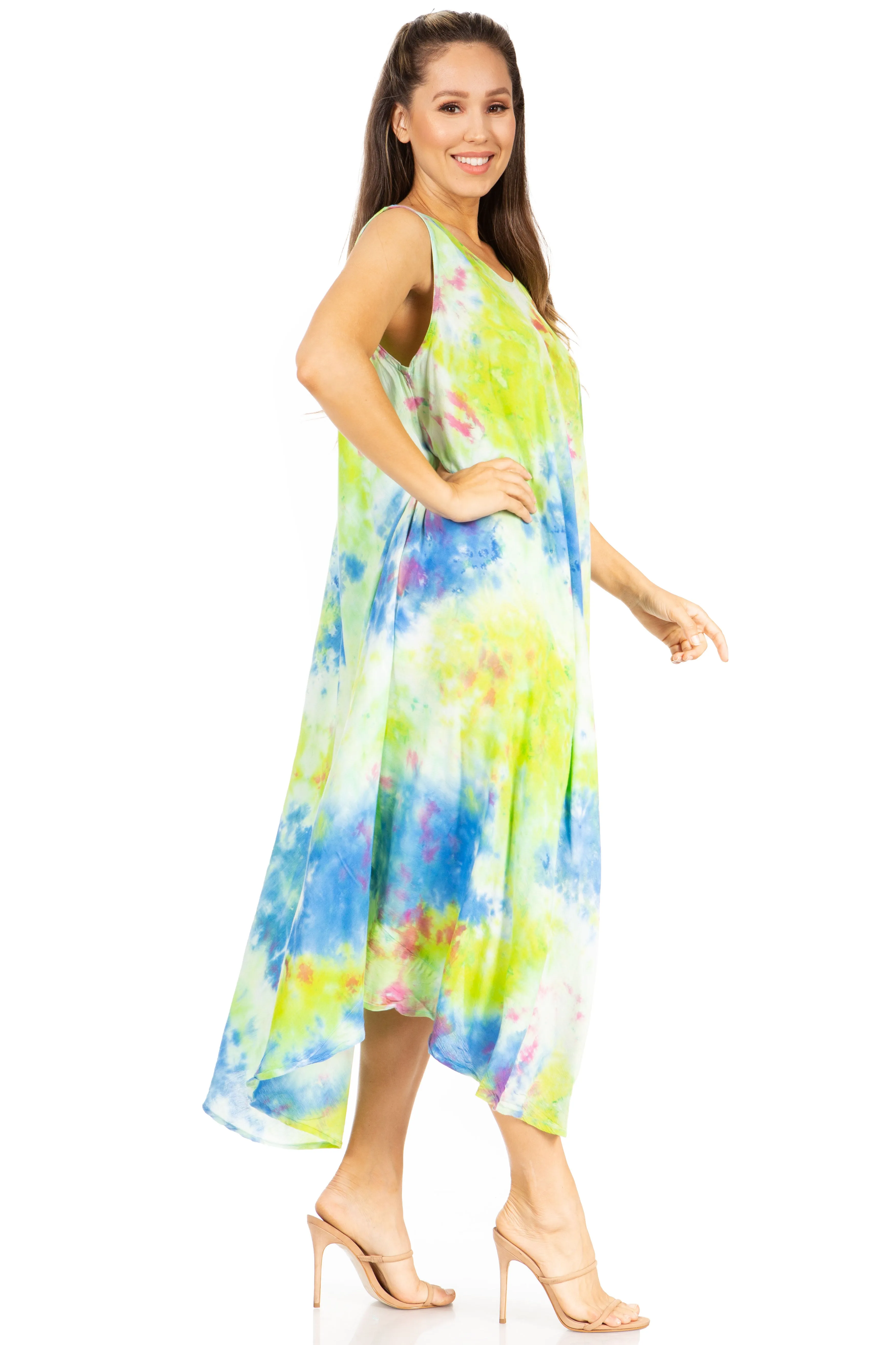 Sakkas Starlight Third Tie Dye Caftan Dress: Women's Beach Cover Up