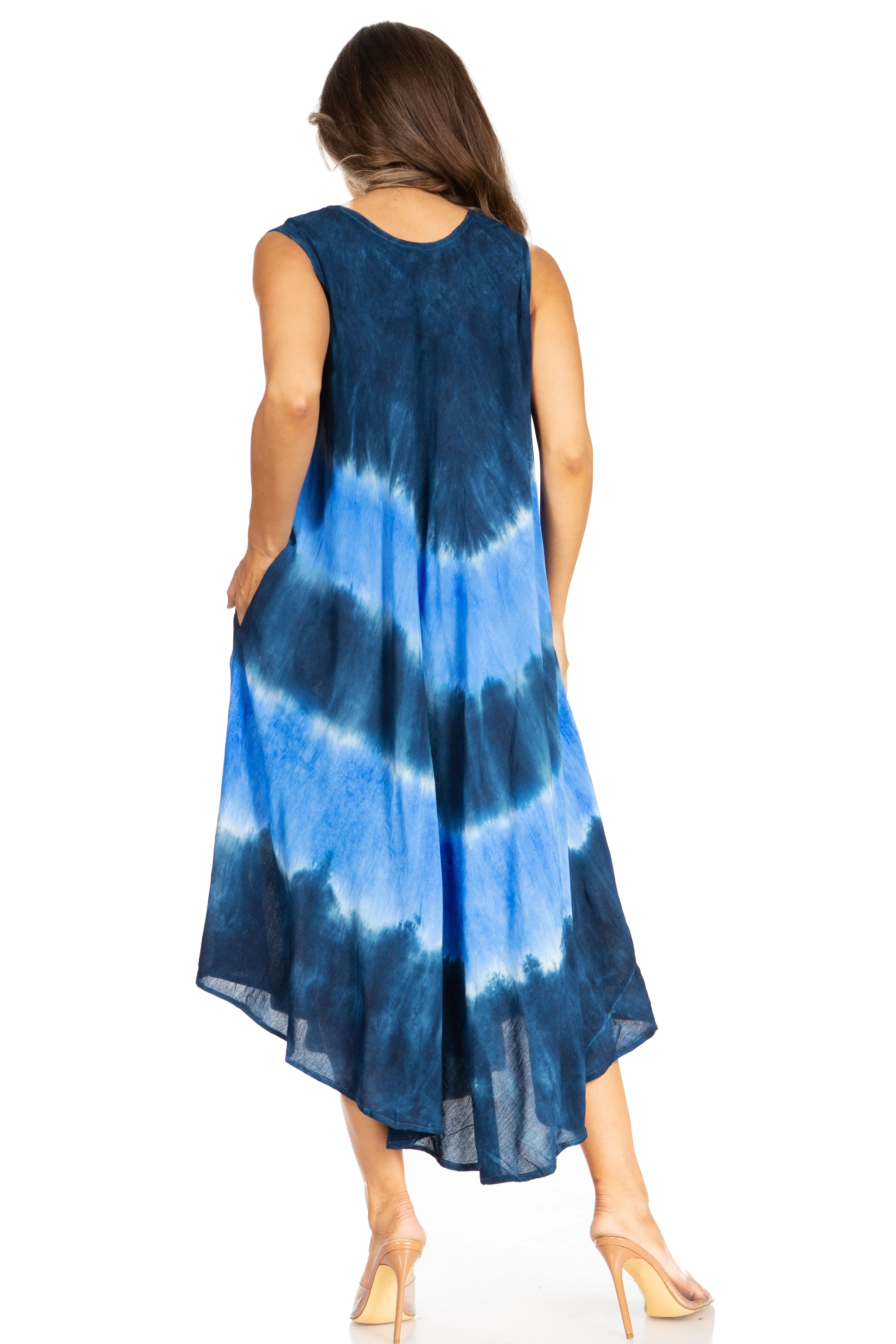 Sakkas Starlight Third Tie Dye Caftan Dress: Women's Beach Cover Up