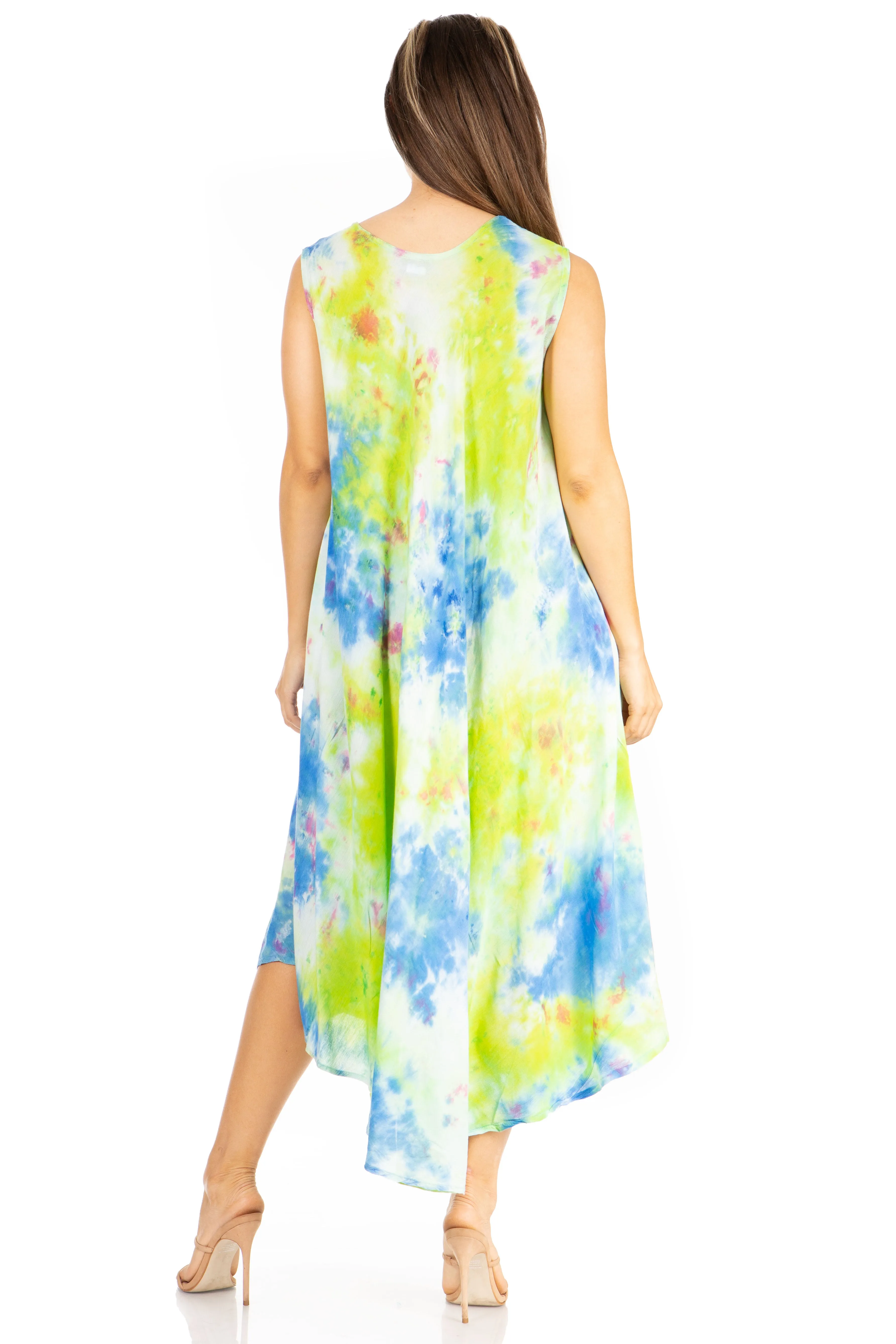 Sakkas Starlight Third Tie Dye Caftan Dress: Women's Beach Cover Up