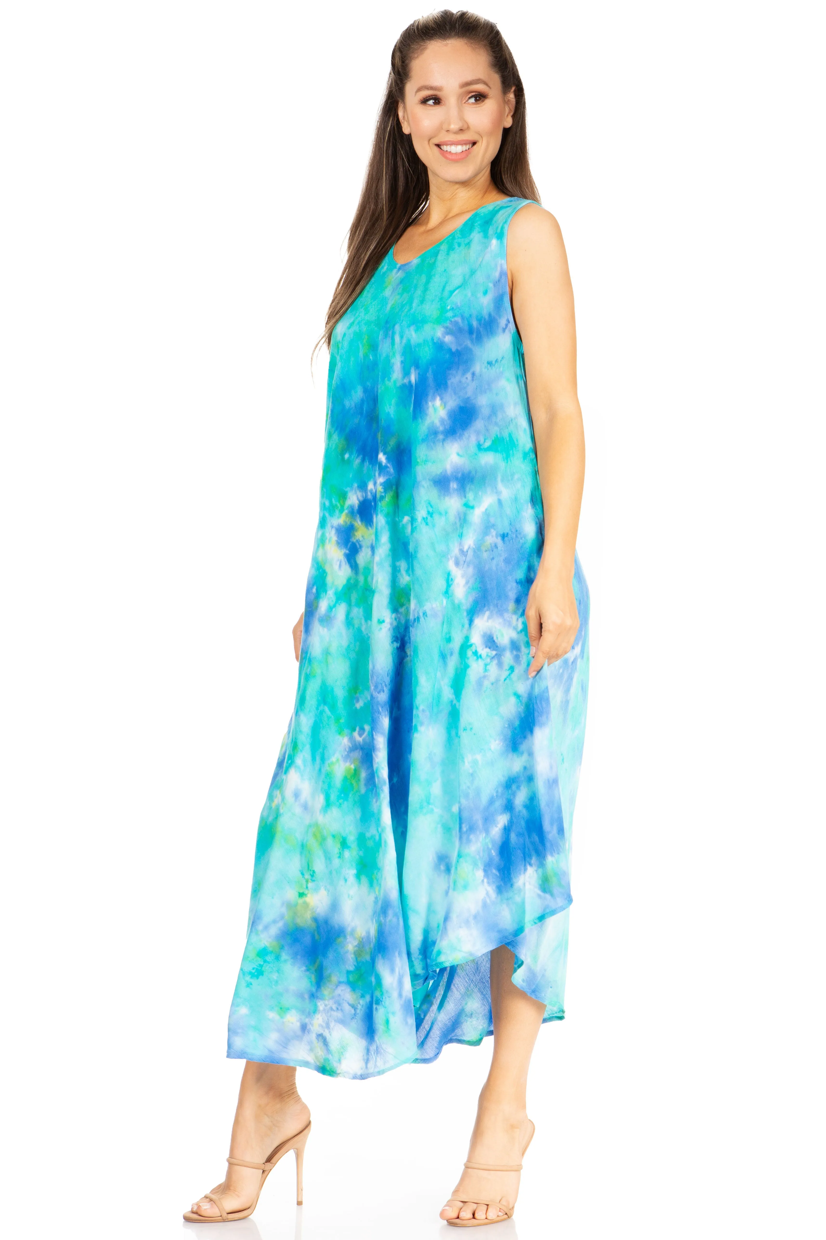 Sakkas Starlight Third Tie Dye Caftan Dress: Women's Beach Cover Up