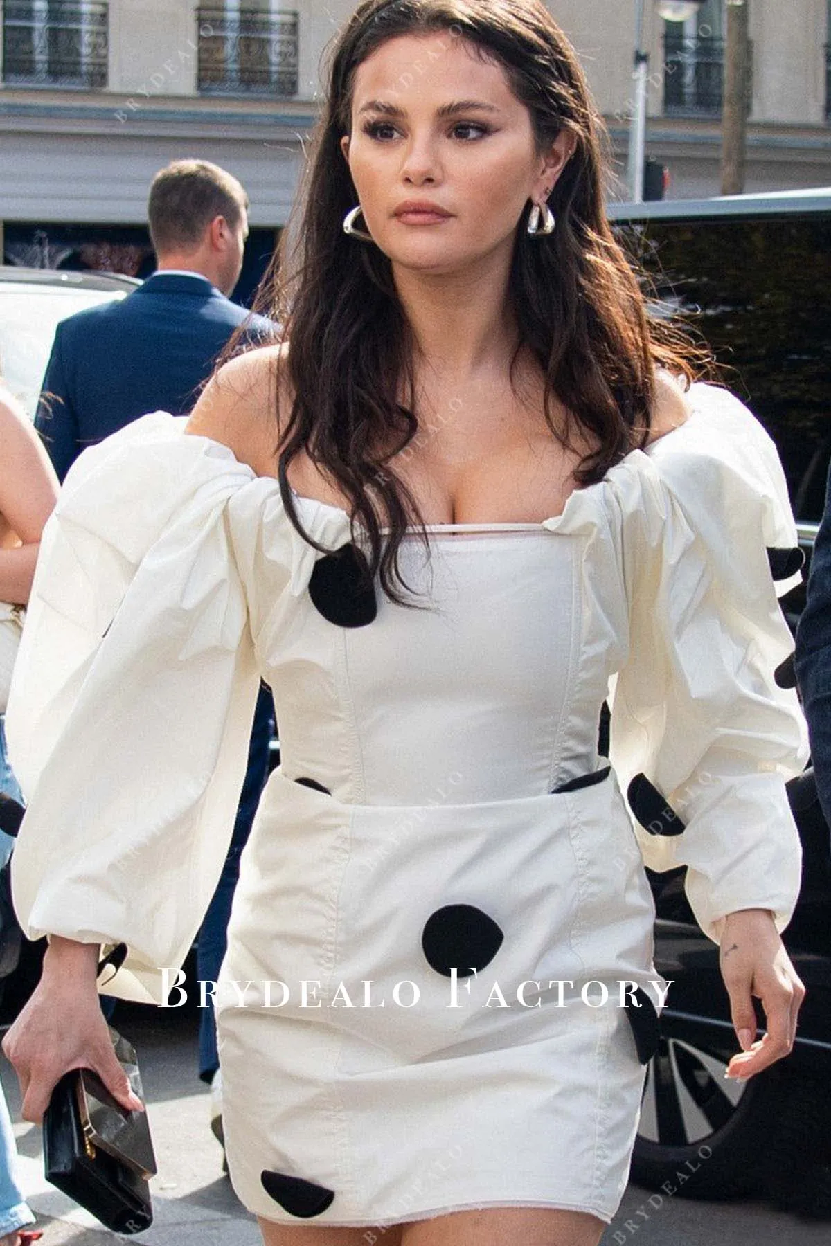 Selena Gomez Ivory Mini 2023 Paris Fashion Week Dress