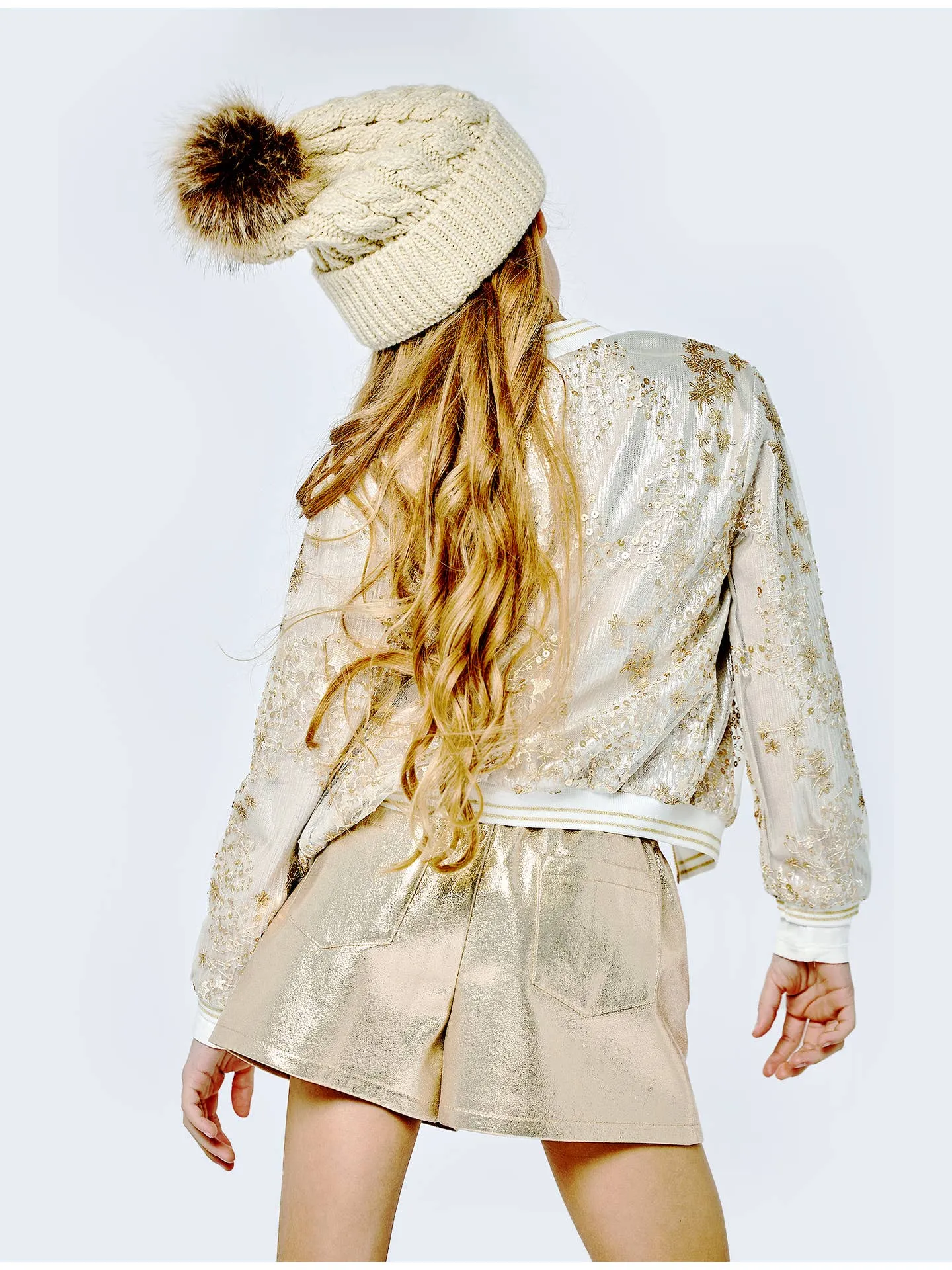 Sequin Embroidery Bomber Jacket